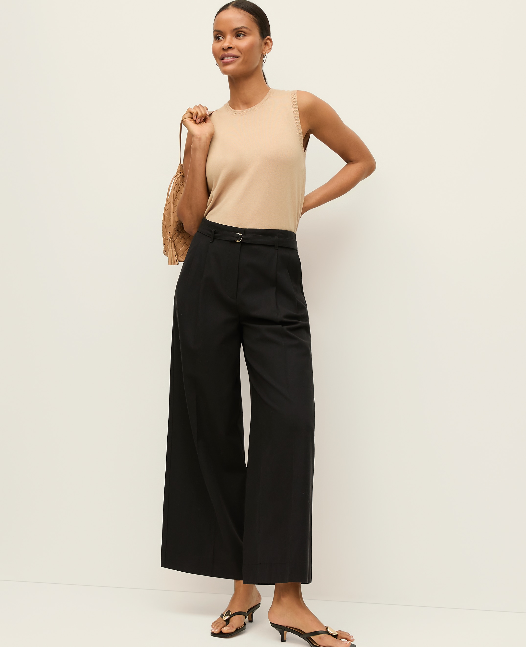 The Belted Wide-Leg Ankle Pant
