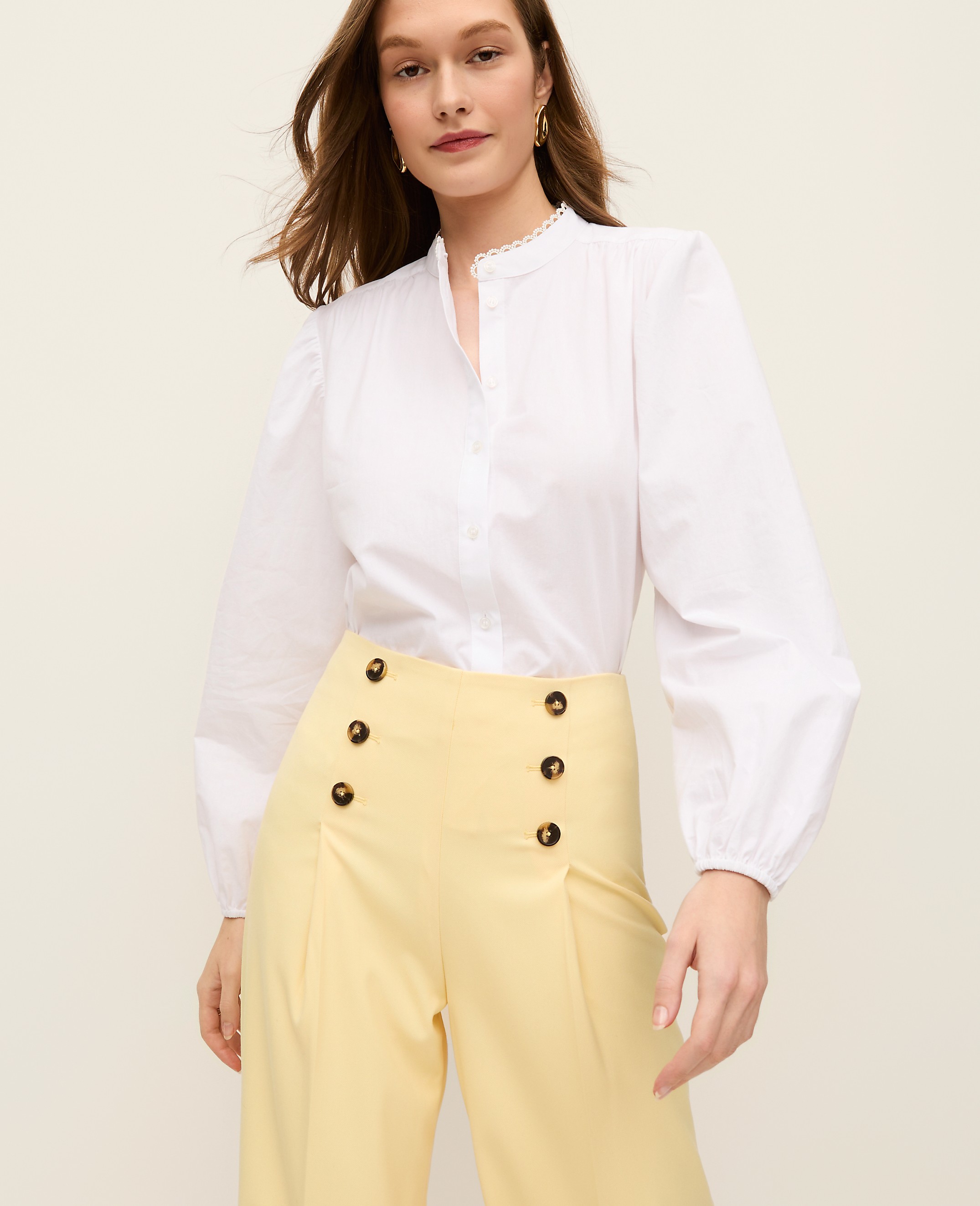 Embroidered Collar Blouse
