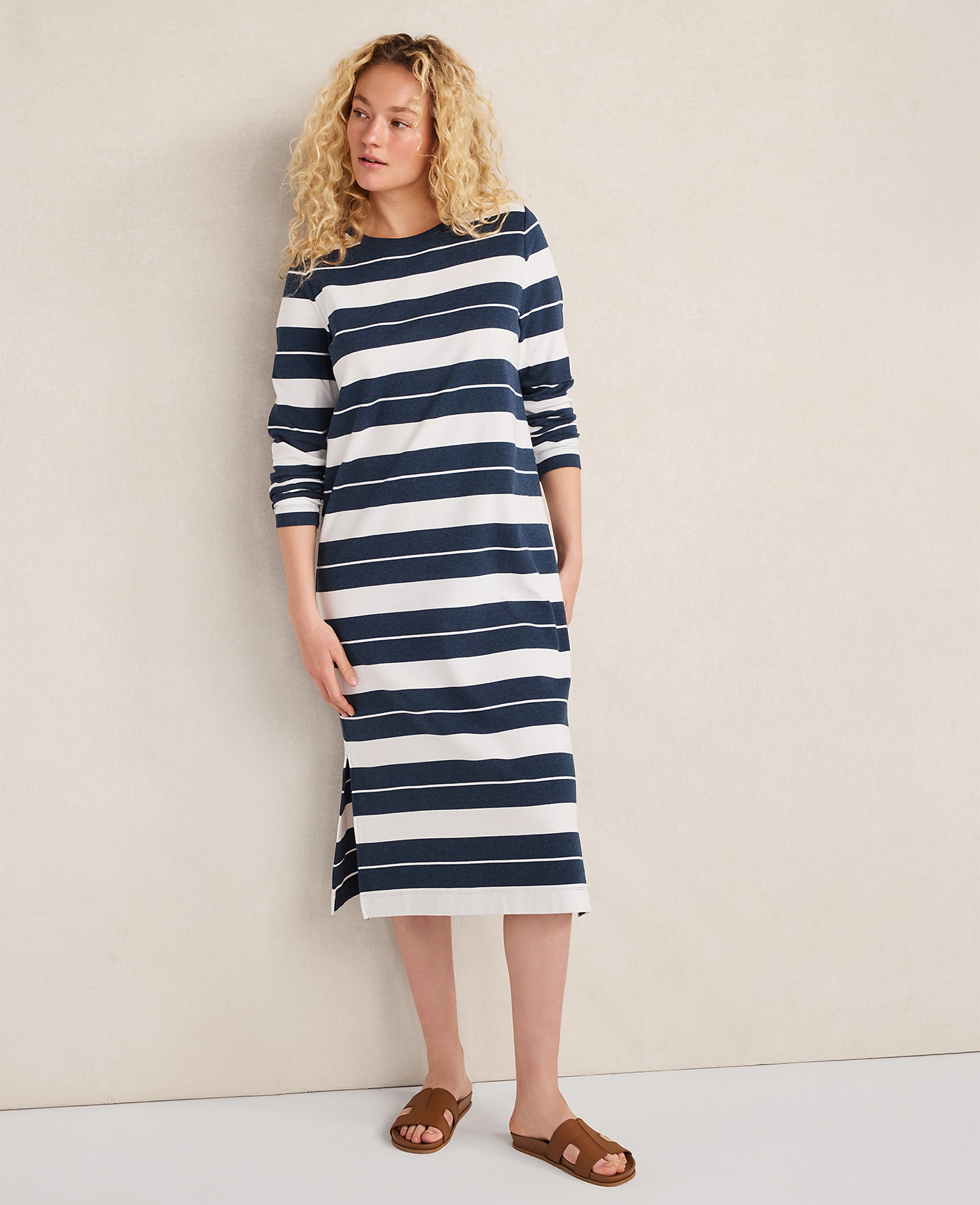 Haven Well Within Organic Cotton Interlock Stripe Midi Dress