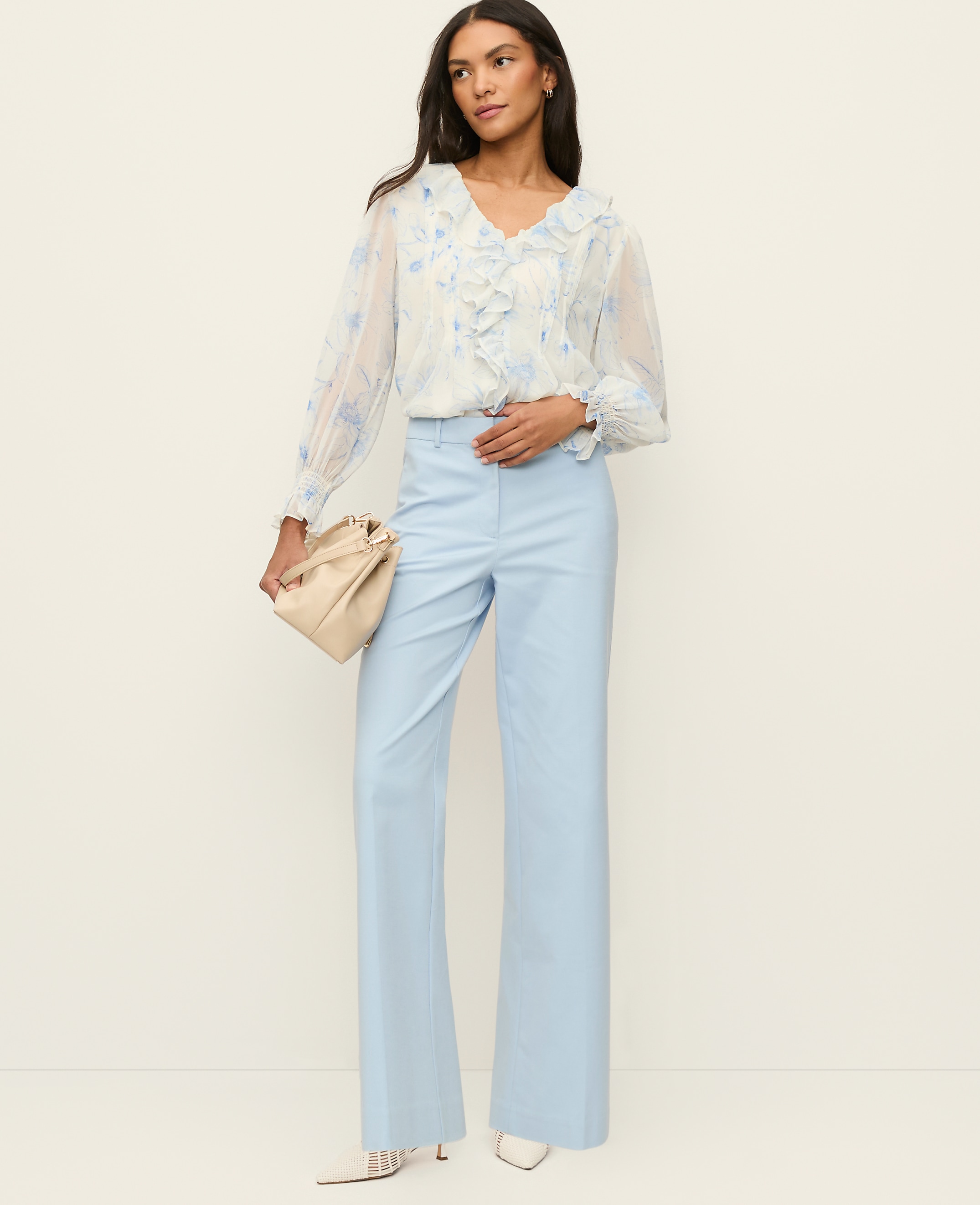 The Petite Wide-Leg Pant in Doubleweave