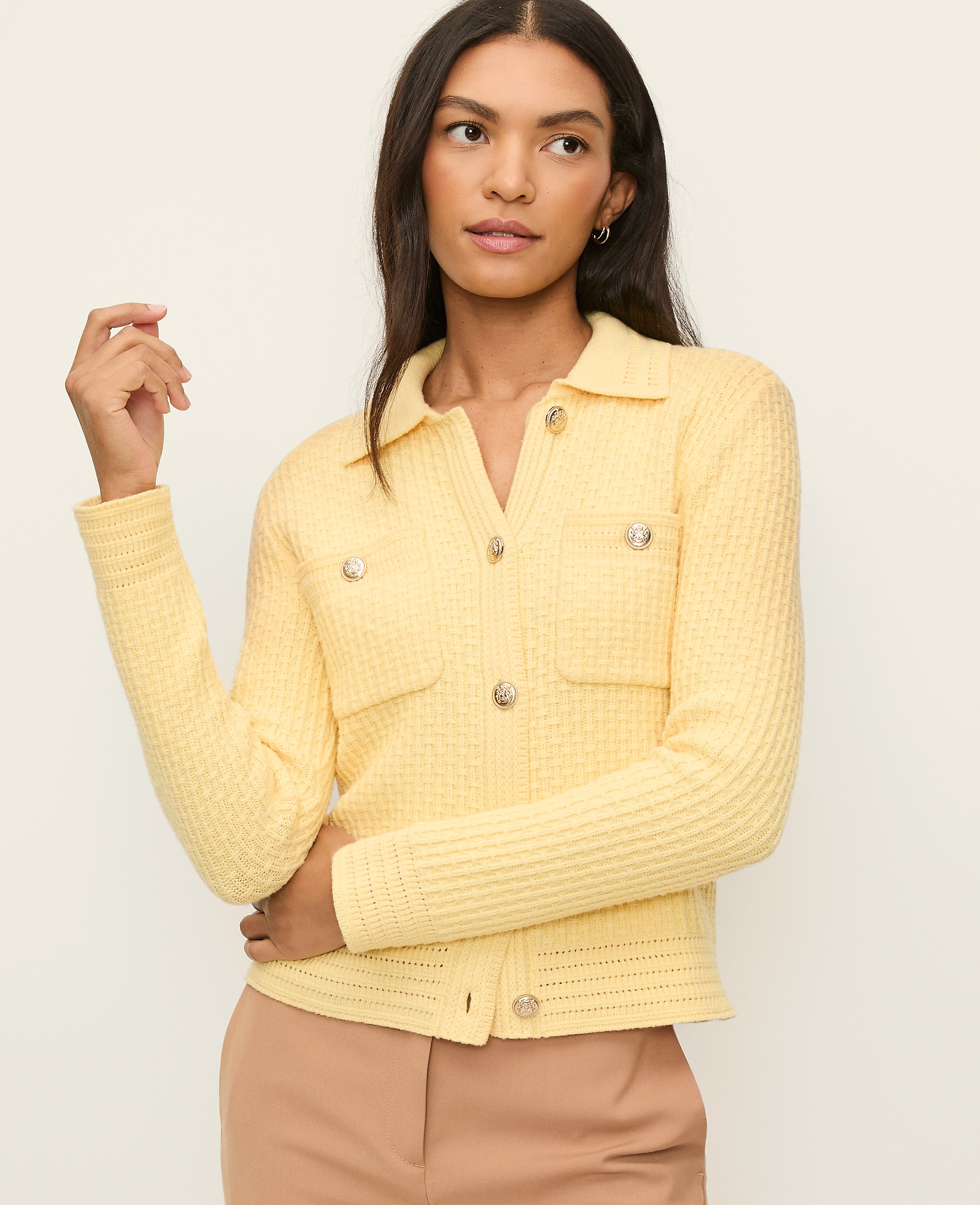 Textured Stitch Sweater Jacket