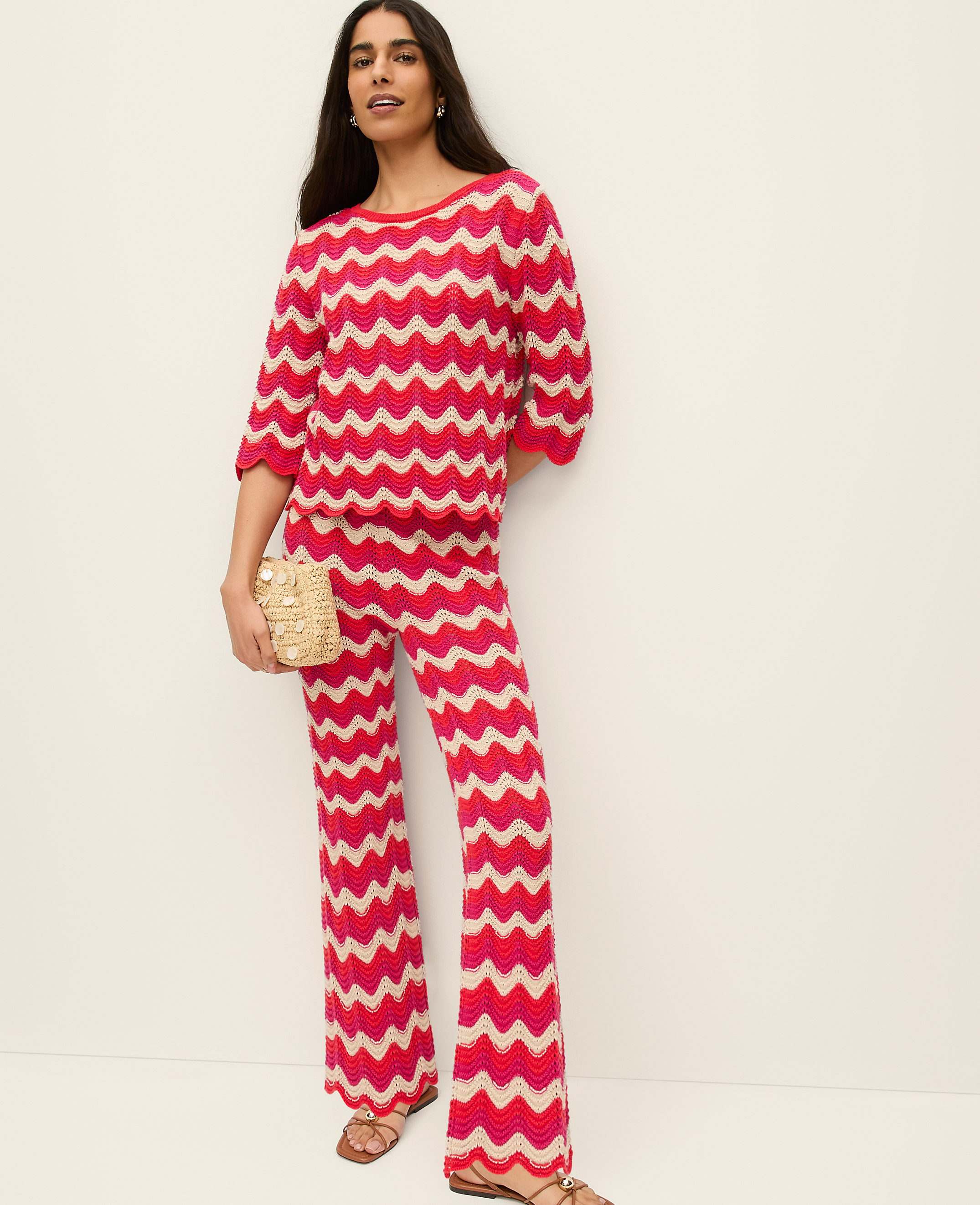 Petite Chevron Crochet Sweater Pant