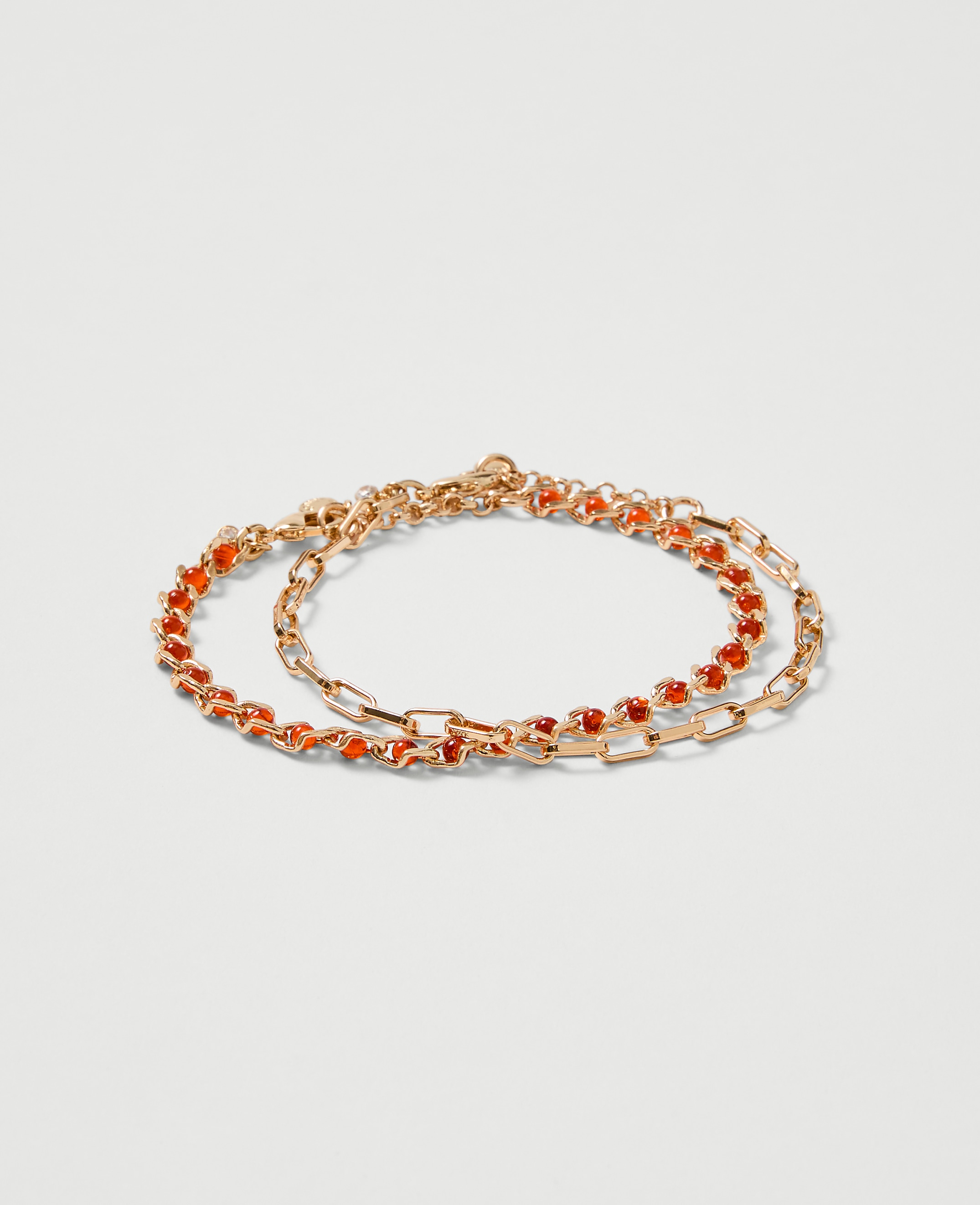 Chain Link and Beaded Bracelet Set