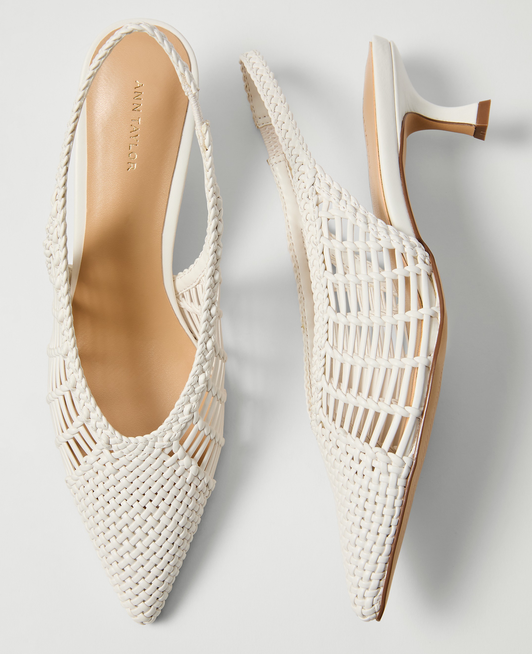 Woven Nip Toe Slingback Pump