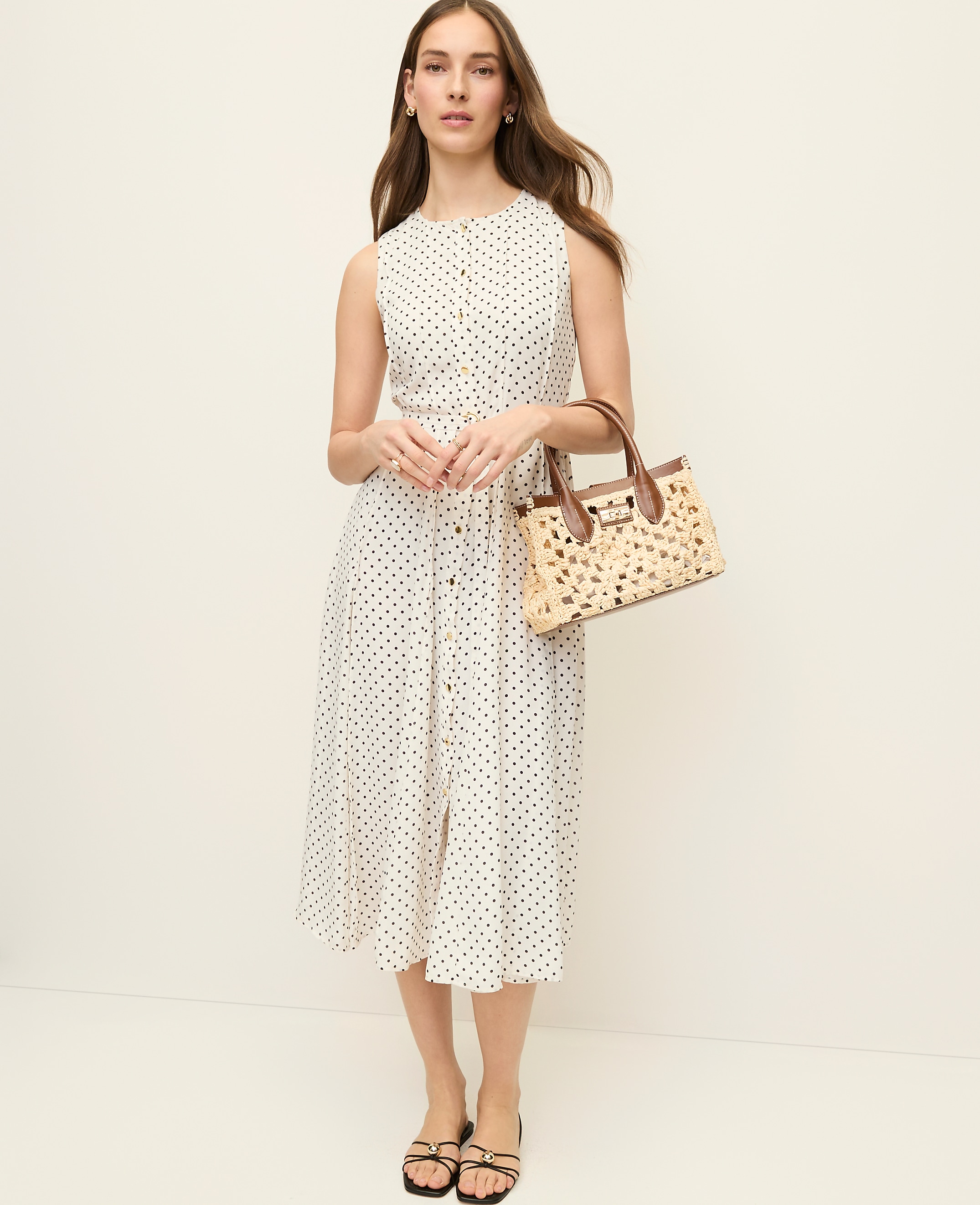 Petite Micro Dot Flare Dress