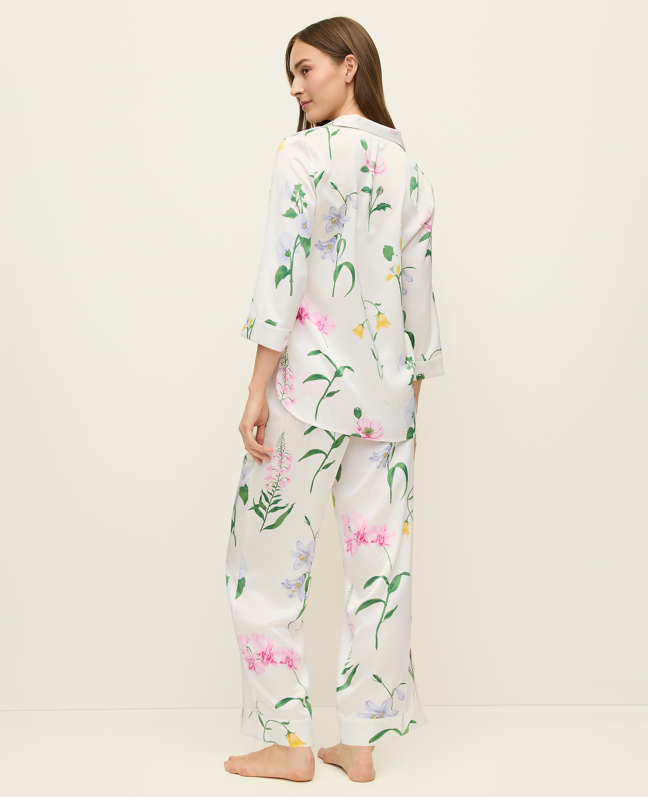 Floral Satin Pajama Set - thumbnail 3