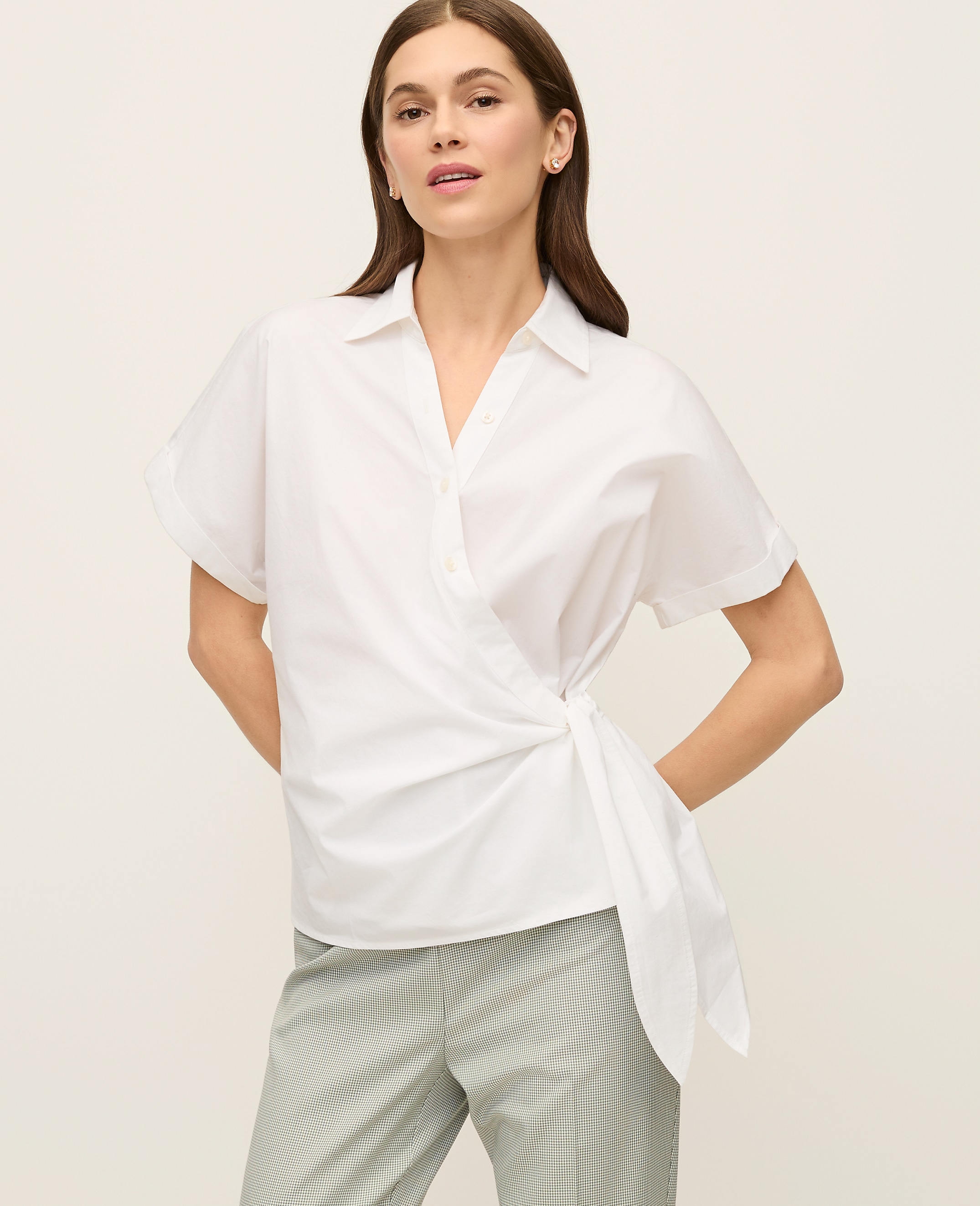 Collared Tie Waist Top