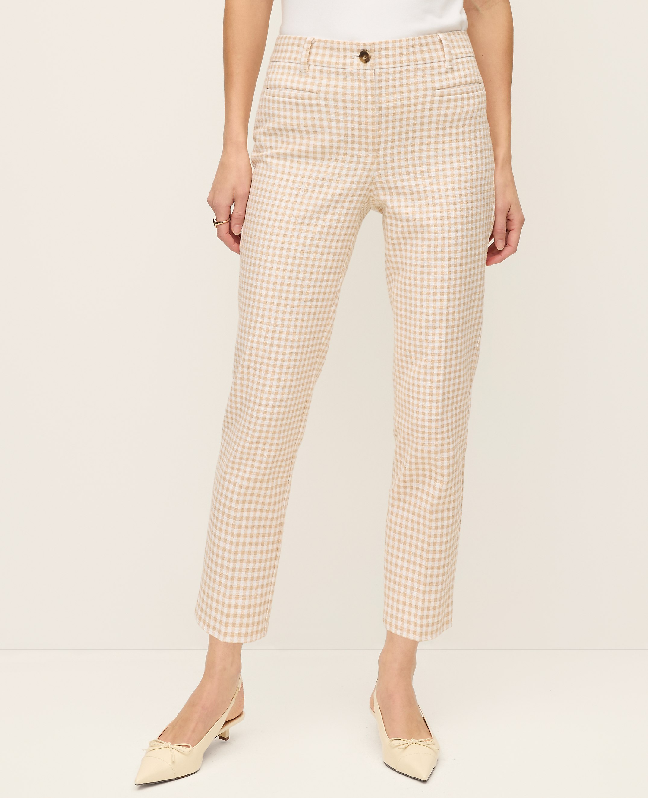 The Cotton Crop Pant in Gingham &mdash;&nbsp;Curvy Fit