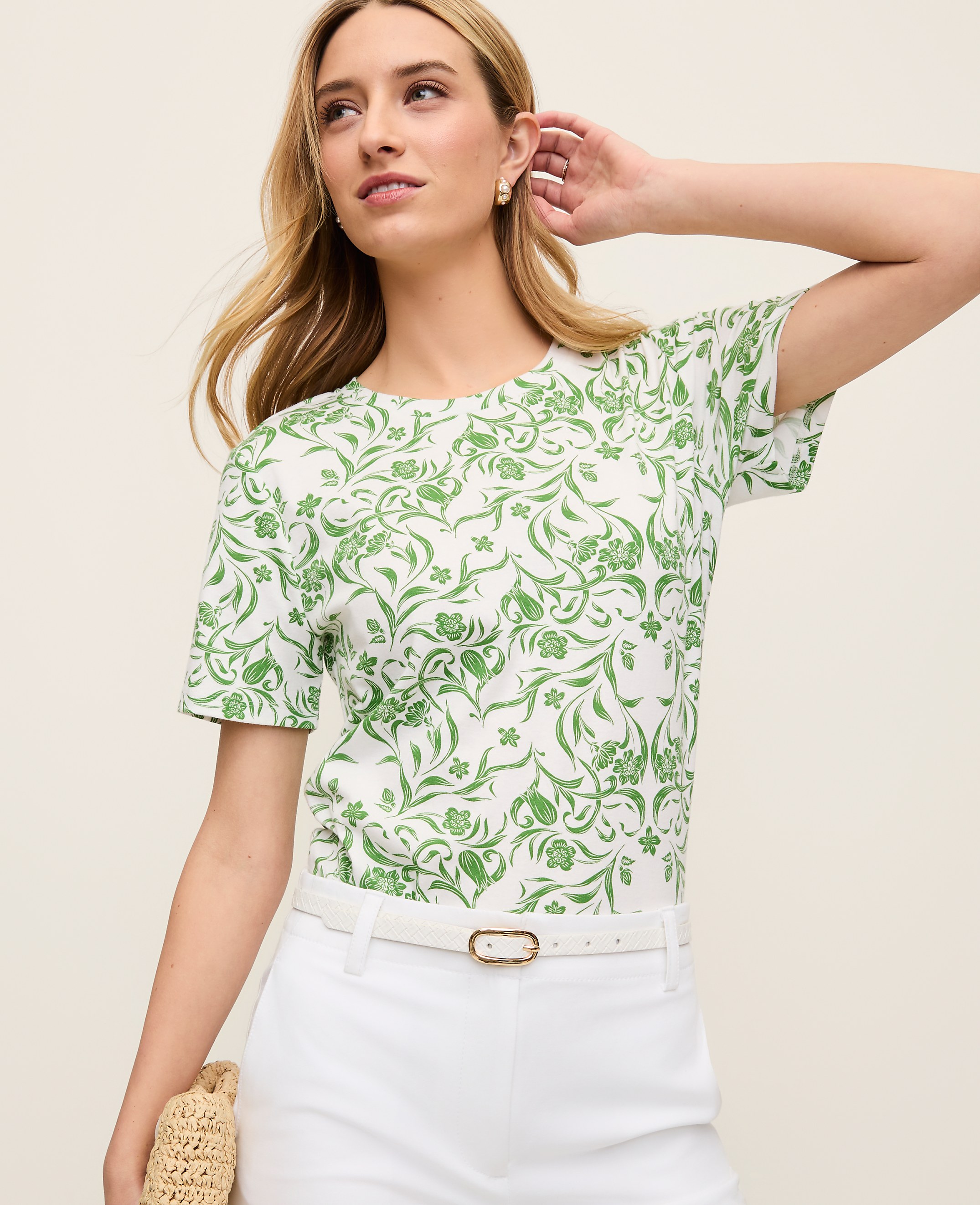 Floral Crew Neck Tee
