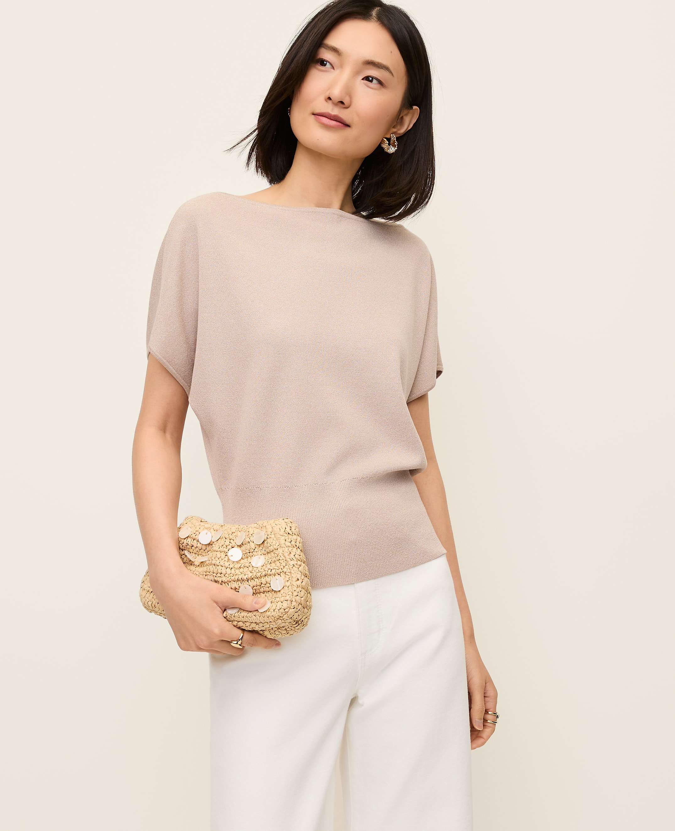 Dolman Boatneck Sweater Top
