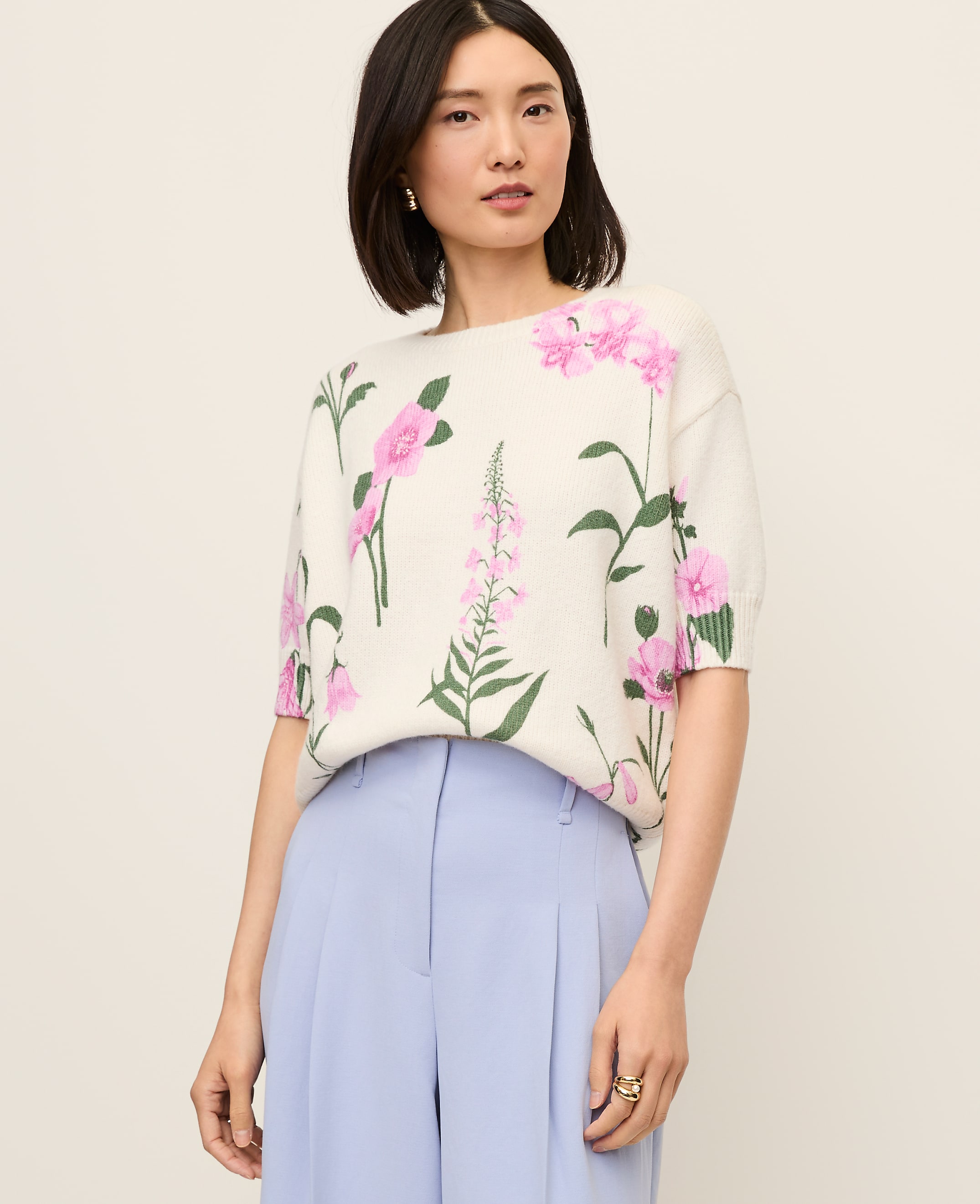 Floral Jacquard Sweater Tee