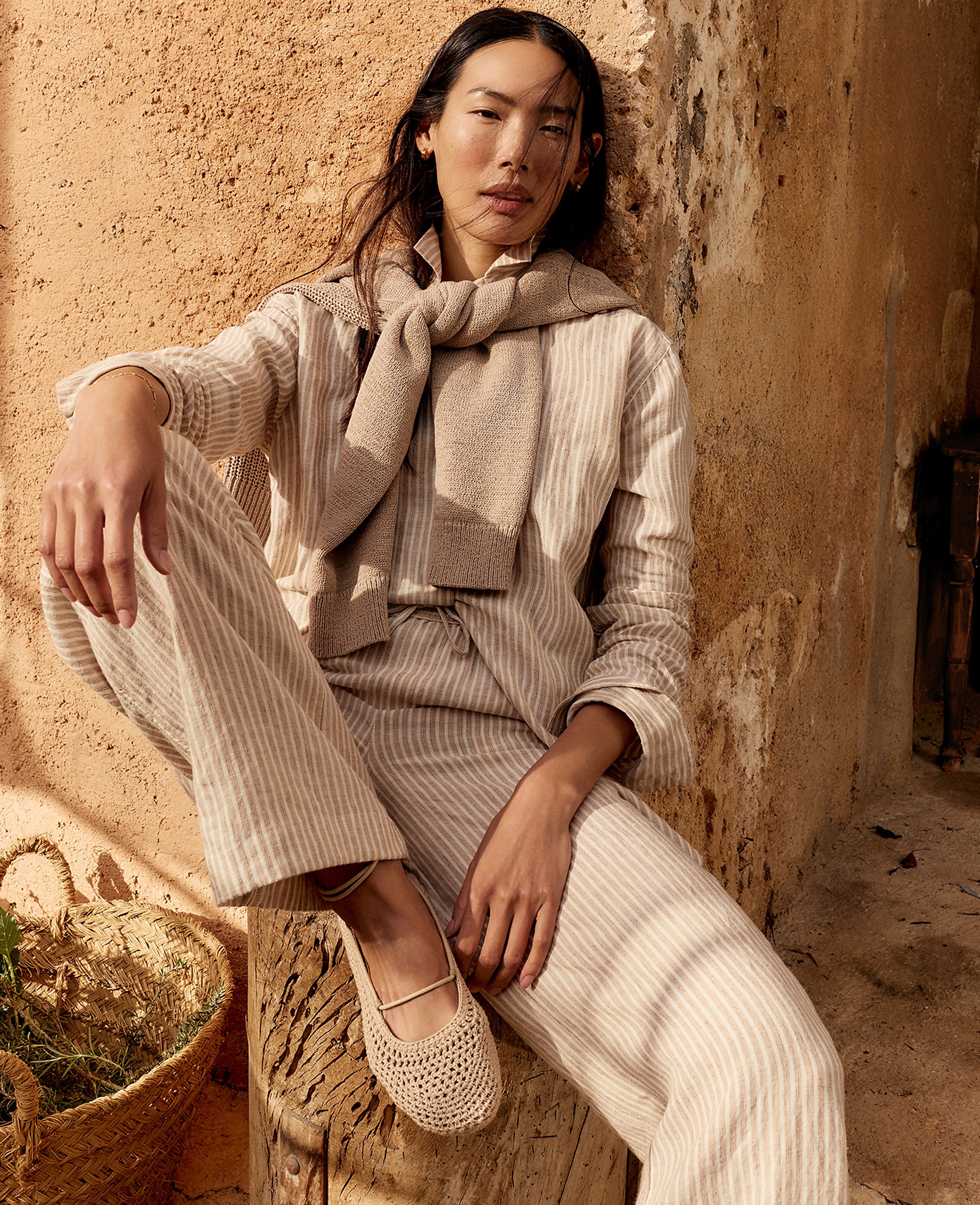 Haven Well Within The Daily Shirt in Everweave Linen Stripe - thumbnail 6