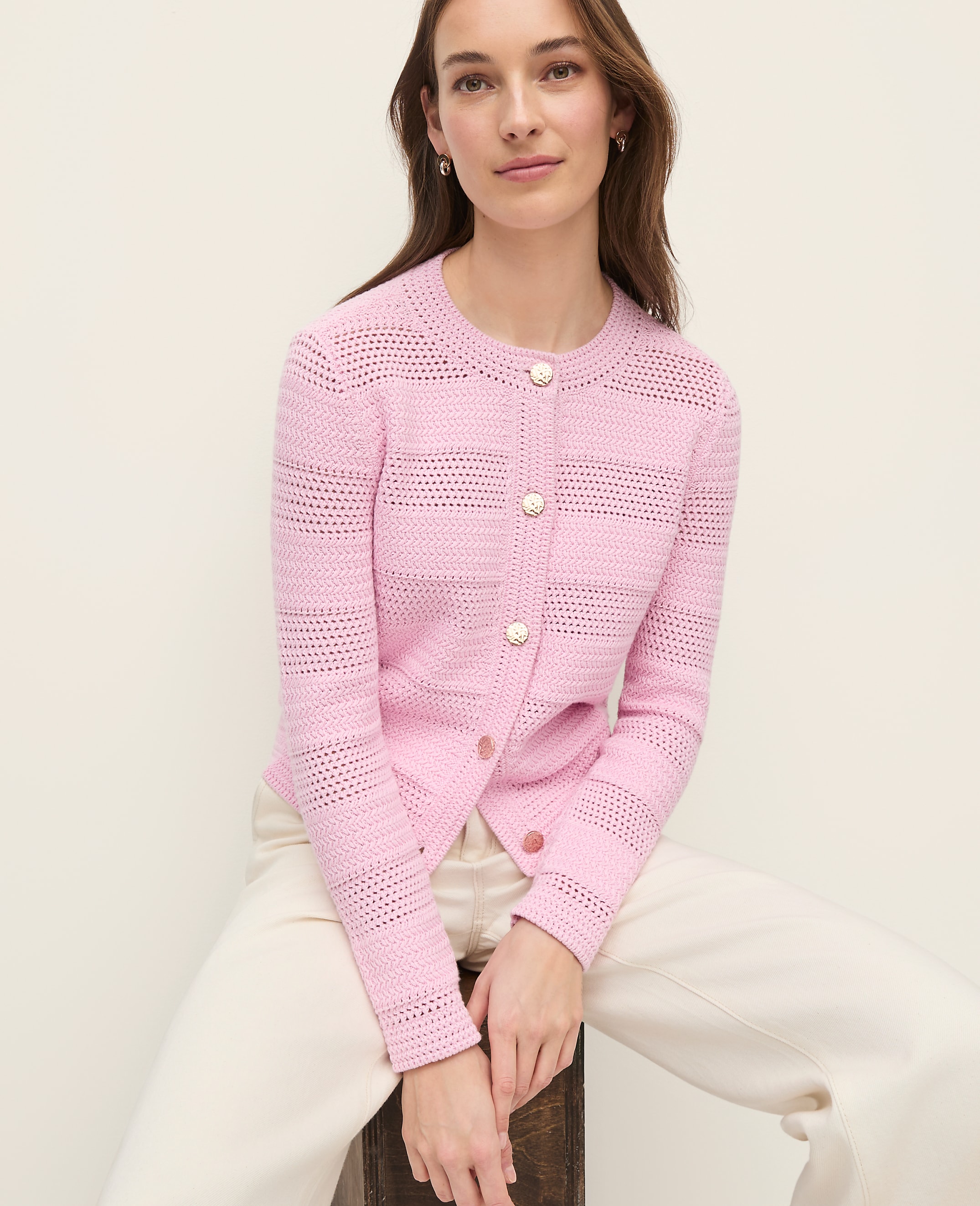 Mixed Stitch Sweater Jacket