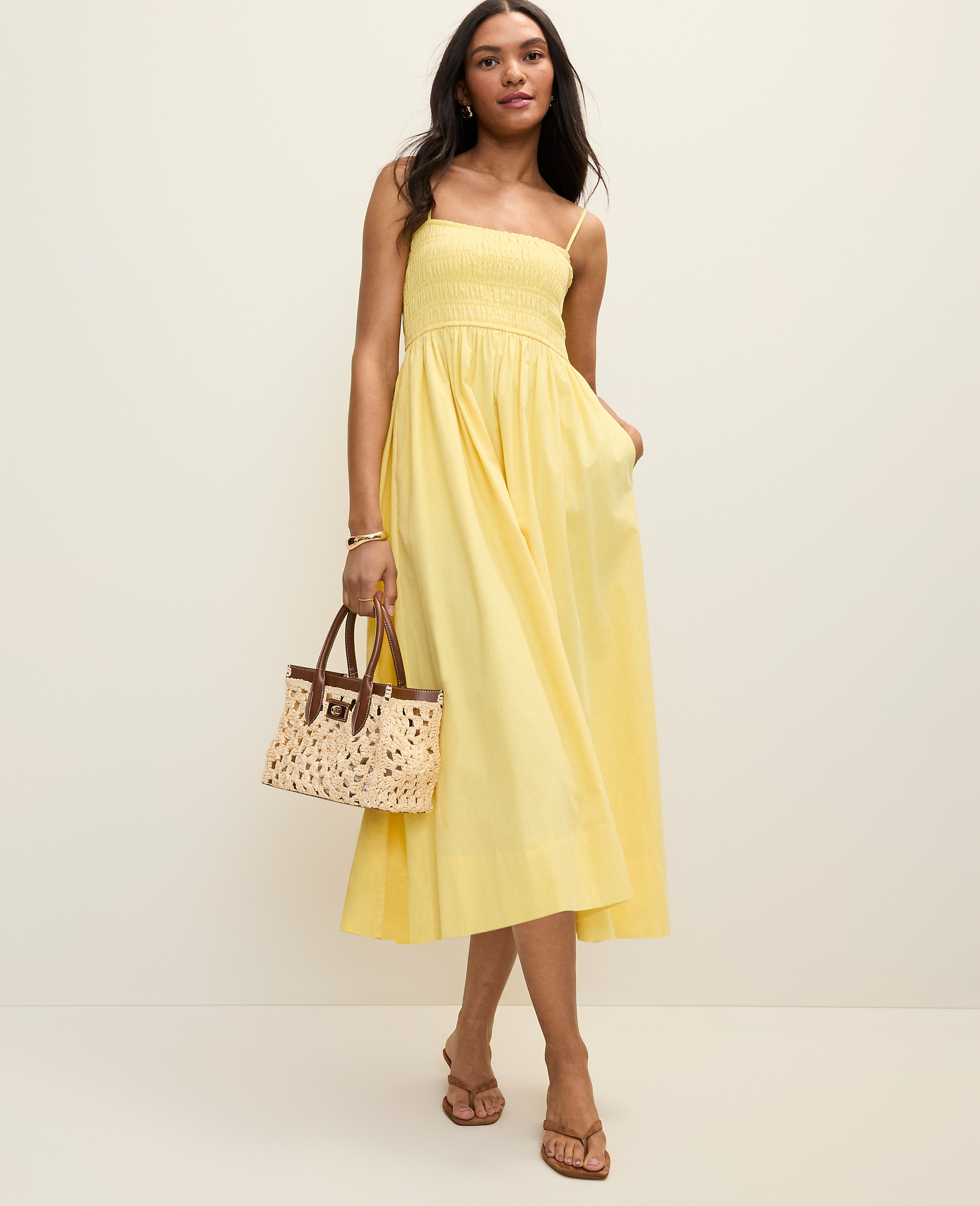 Petite Weekend Smocked Midi Dress