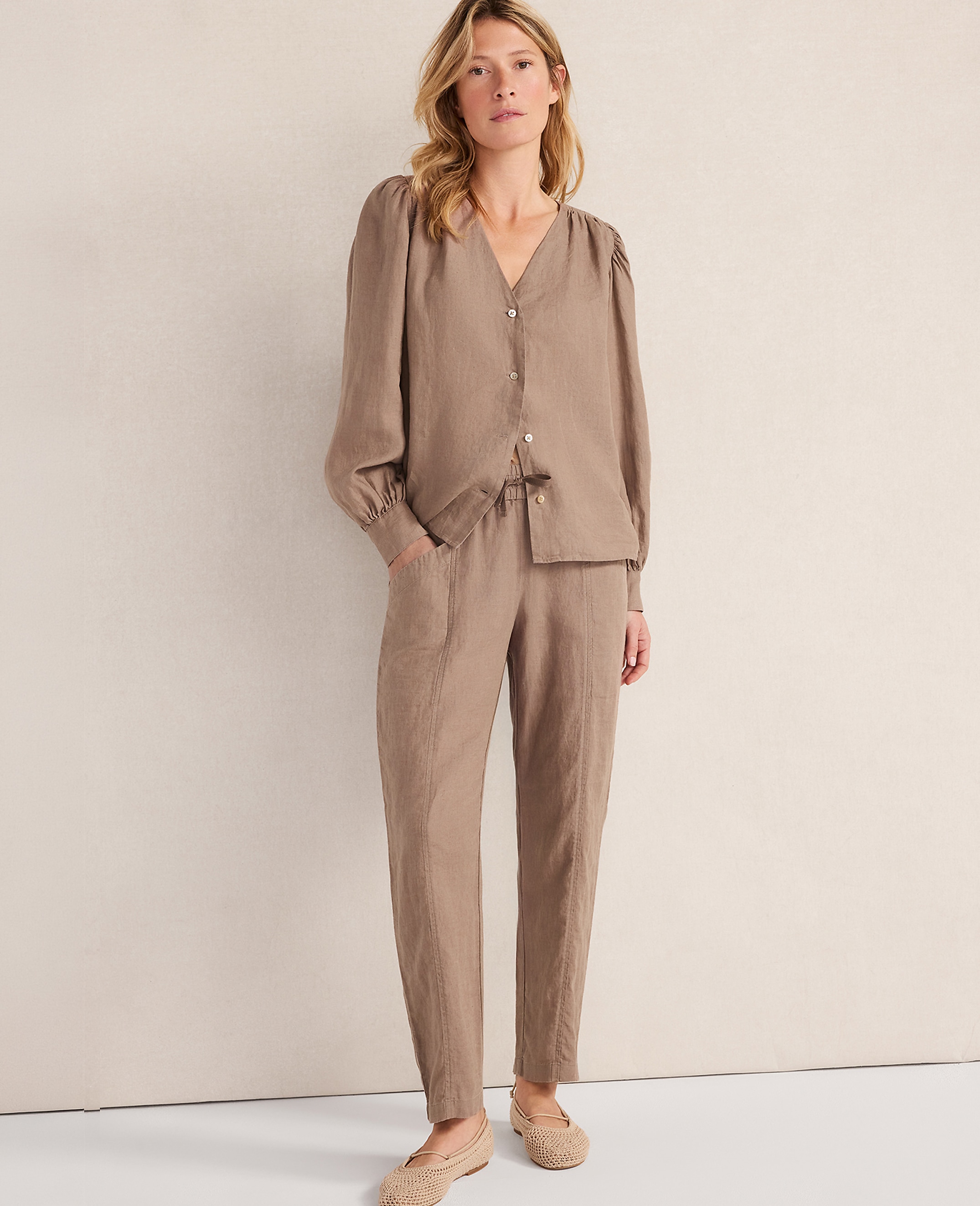 Haven Well Within Linen V-Neck Blouse - thumbnail 5