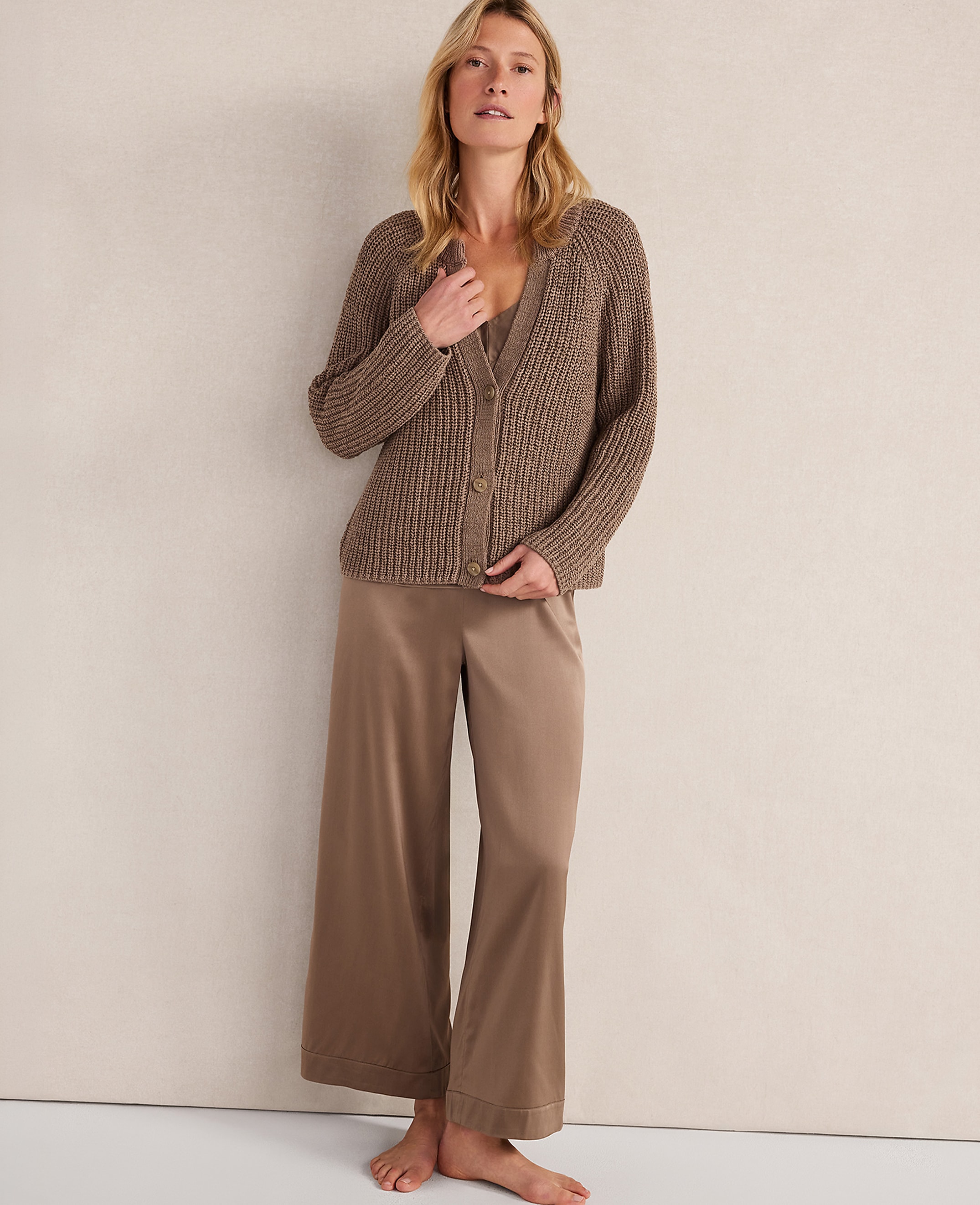 Haven Well Within Cotton Tape Yarn V-Neck Cardigan - thumbnail 3