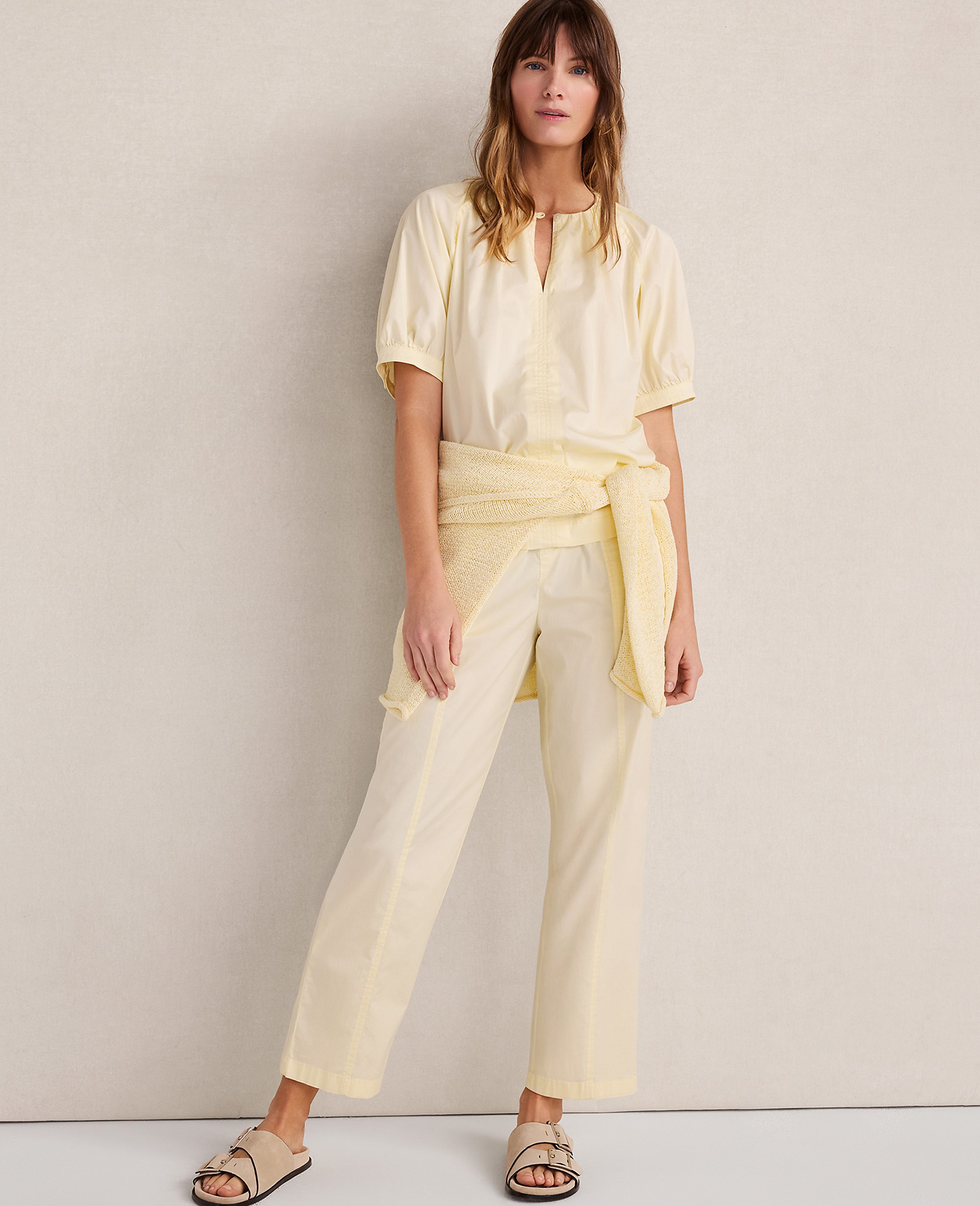 Haven Well Within Organic Cotton Twill Split Neck Top - thumbnail 4