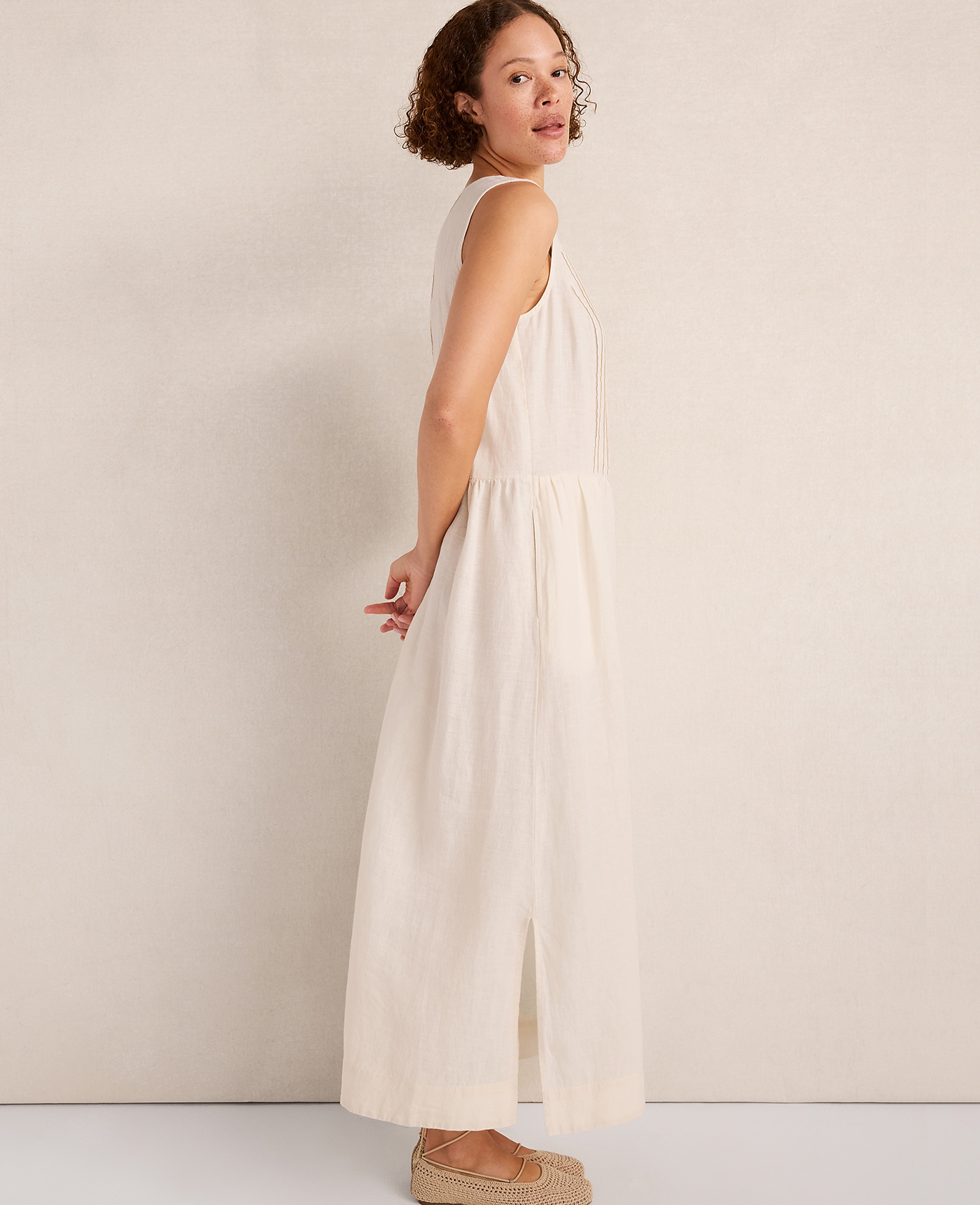 Haven Well Within Linen Pintuck Midi Dress - thumbnail 5