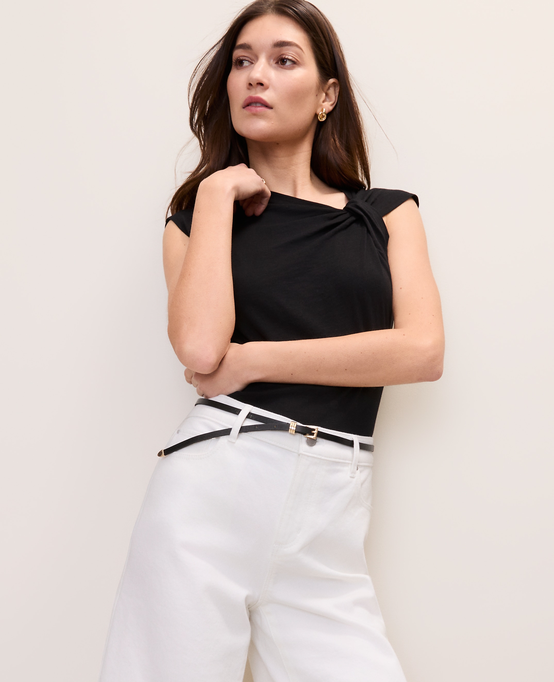 Weekend Asymmetric Twist Shoulder Top