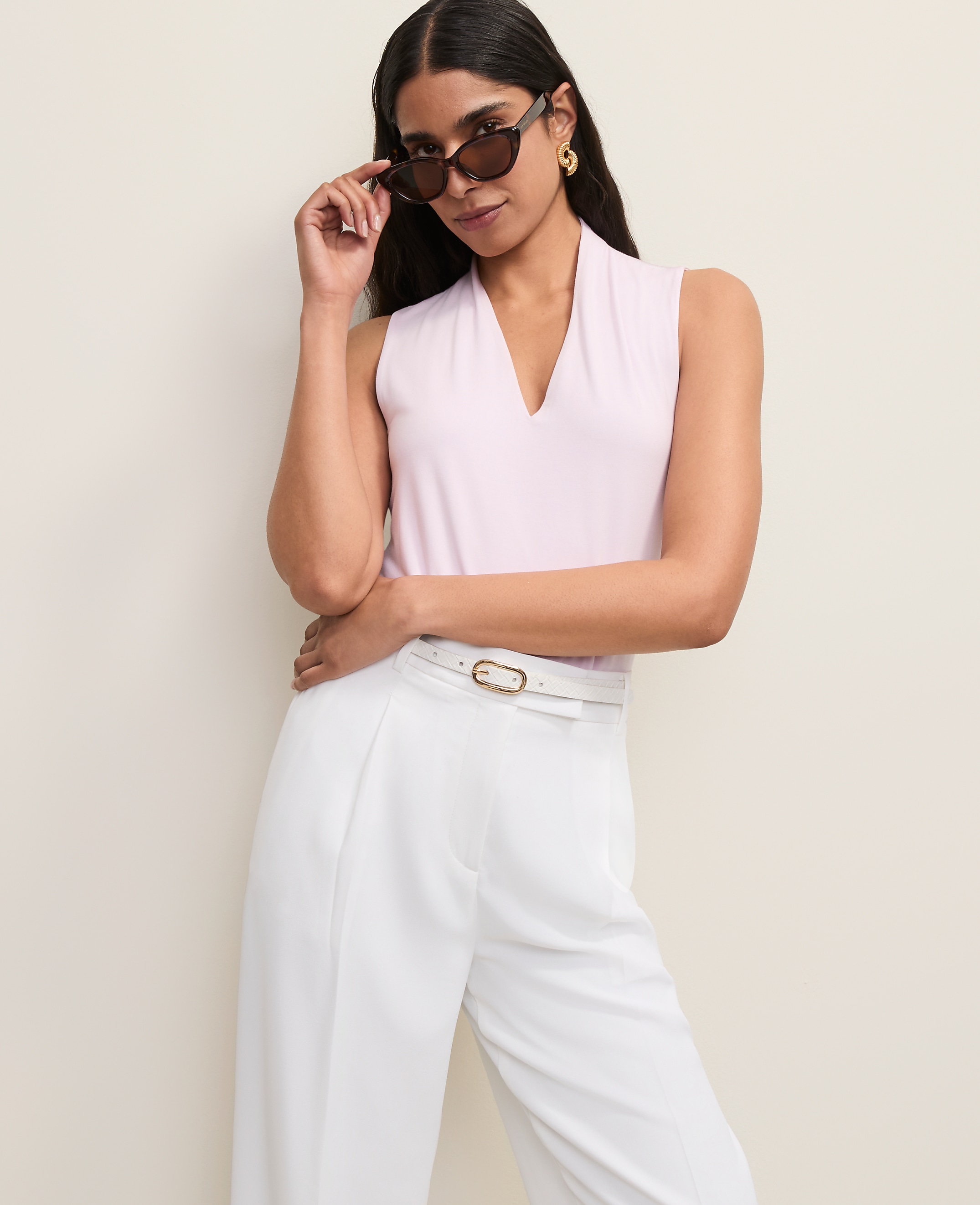 Sleeveless V-Neck Top