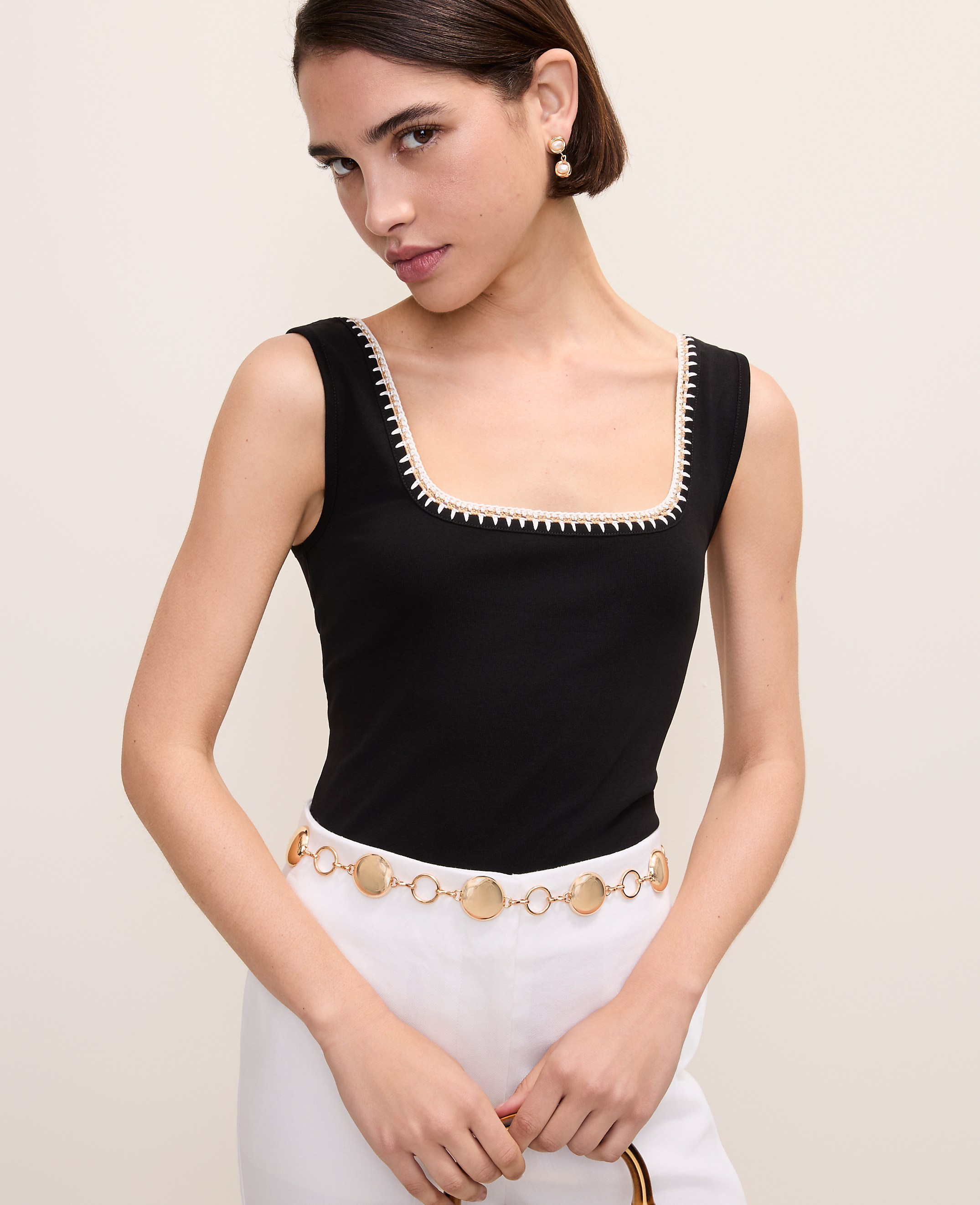 Crochet Trim Tank Top