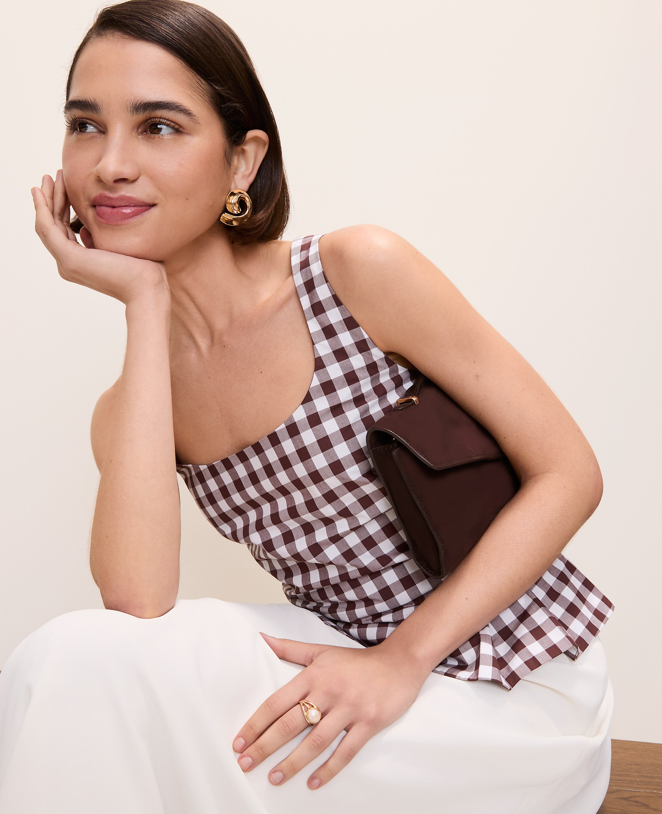 Peplum Tank Top in Gingham