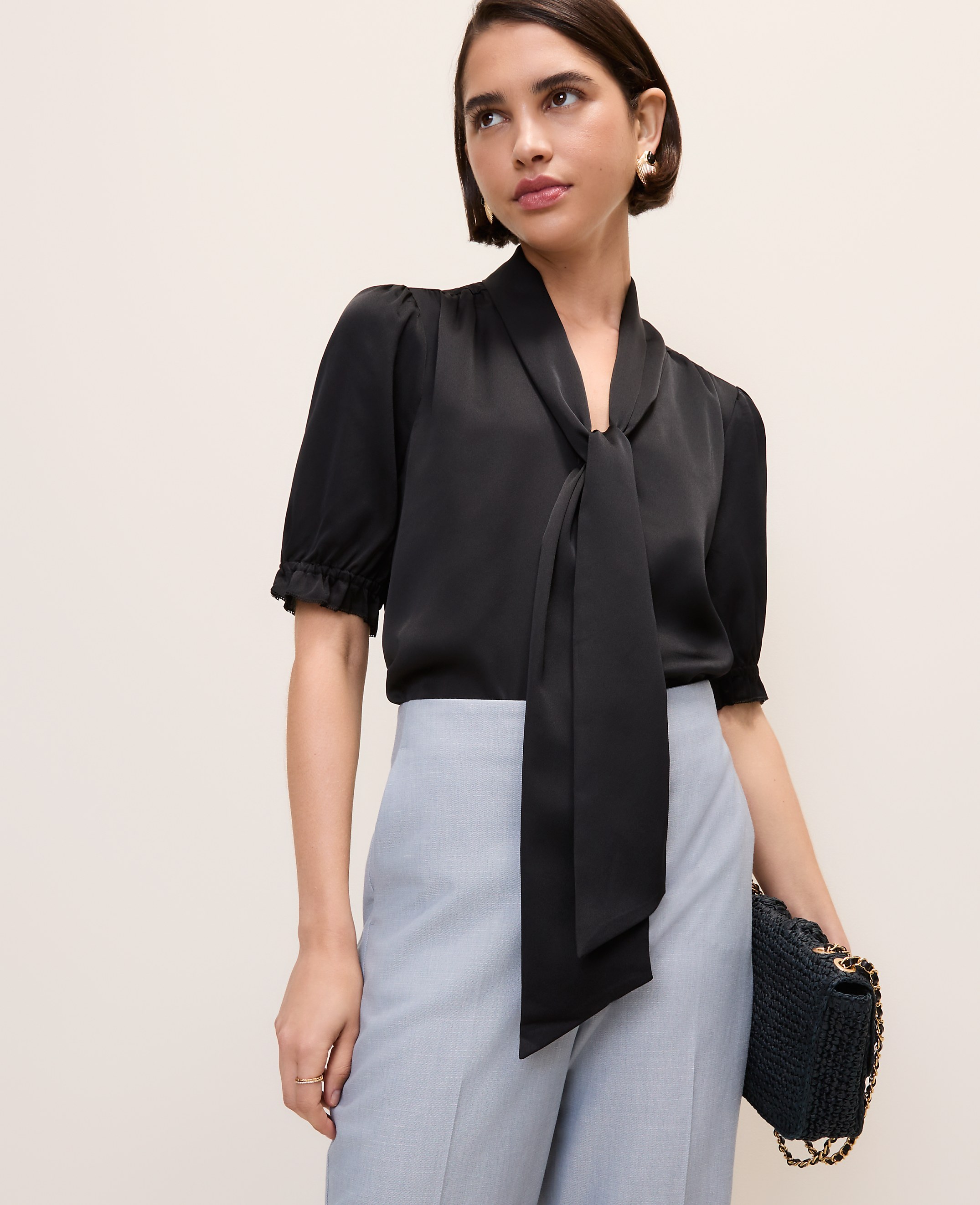 Satin Bow Blouse
