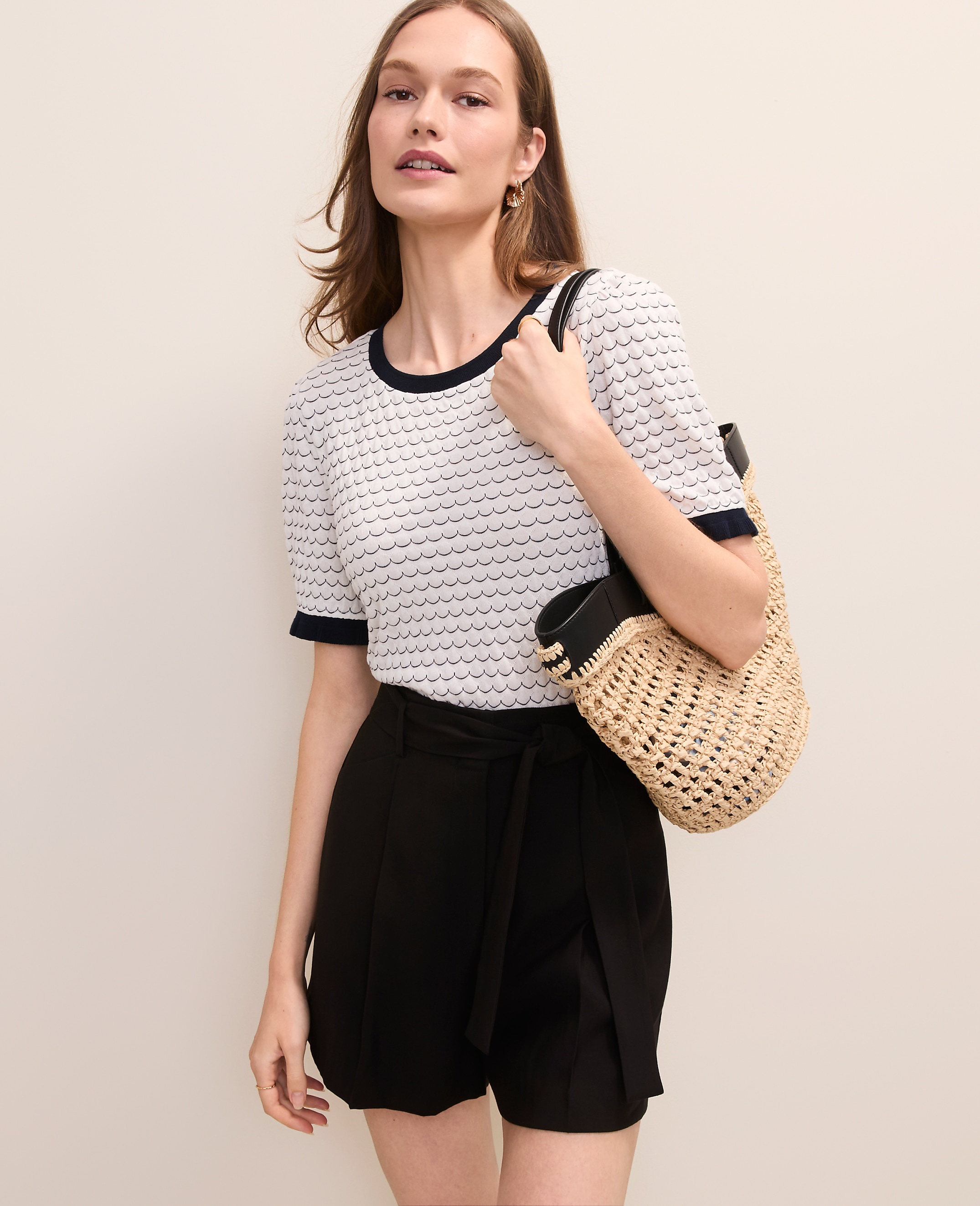Scalloped Ruffle Trim Top