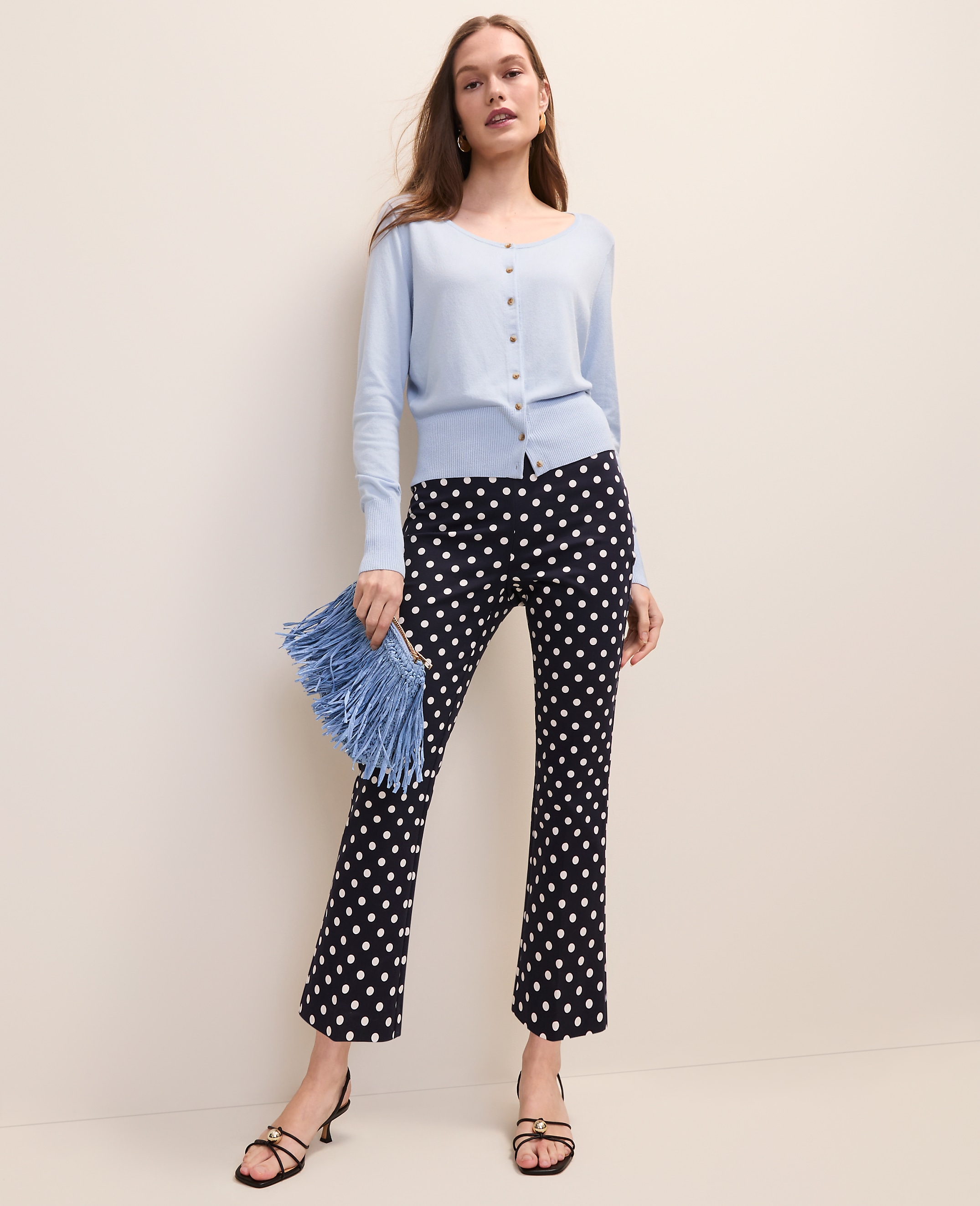 The Slim Kick Capri in Polka Dot