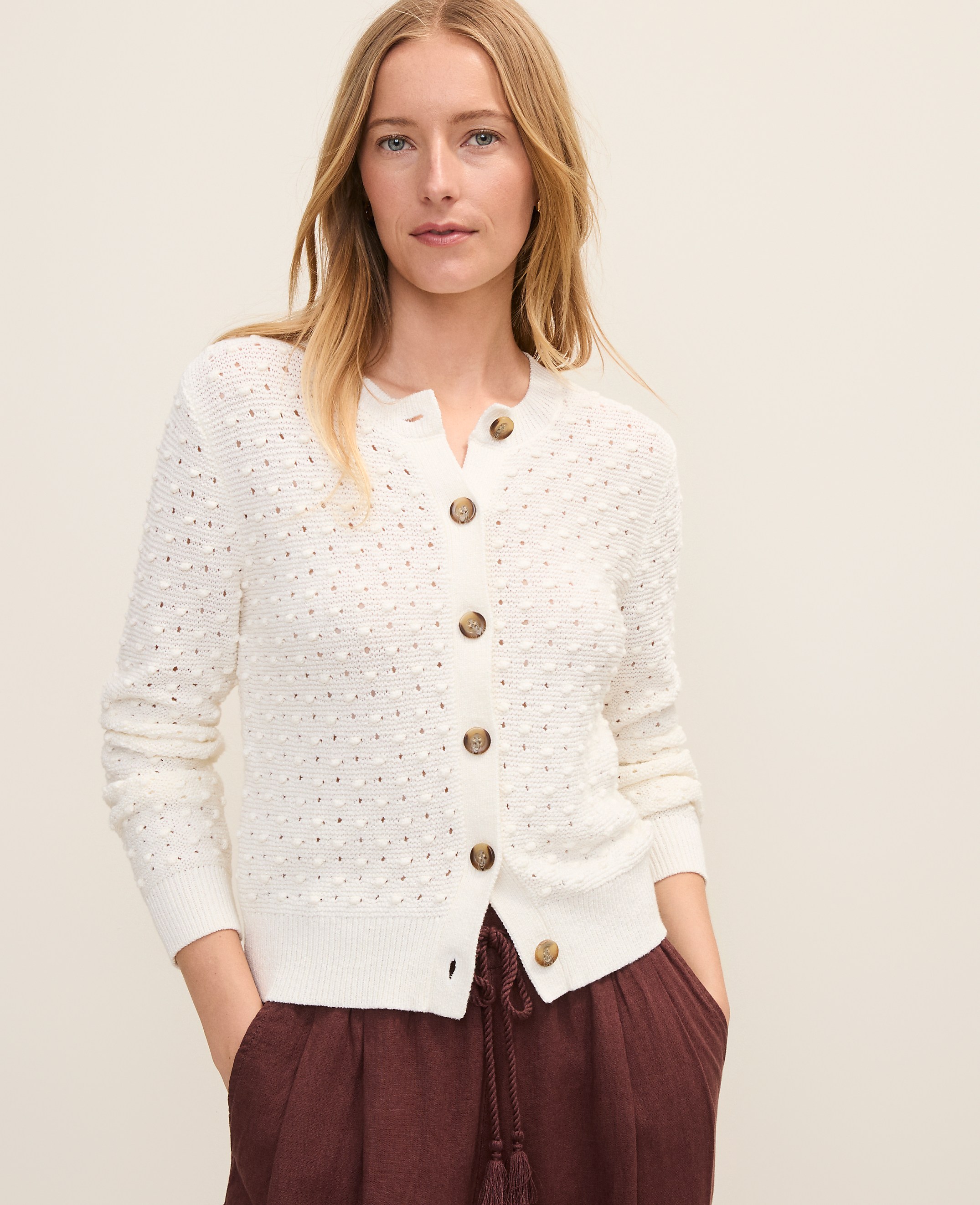Weekend Popcorn Stitch Cardigan