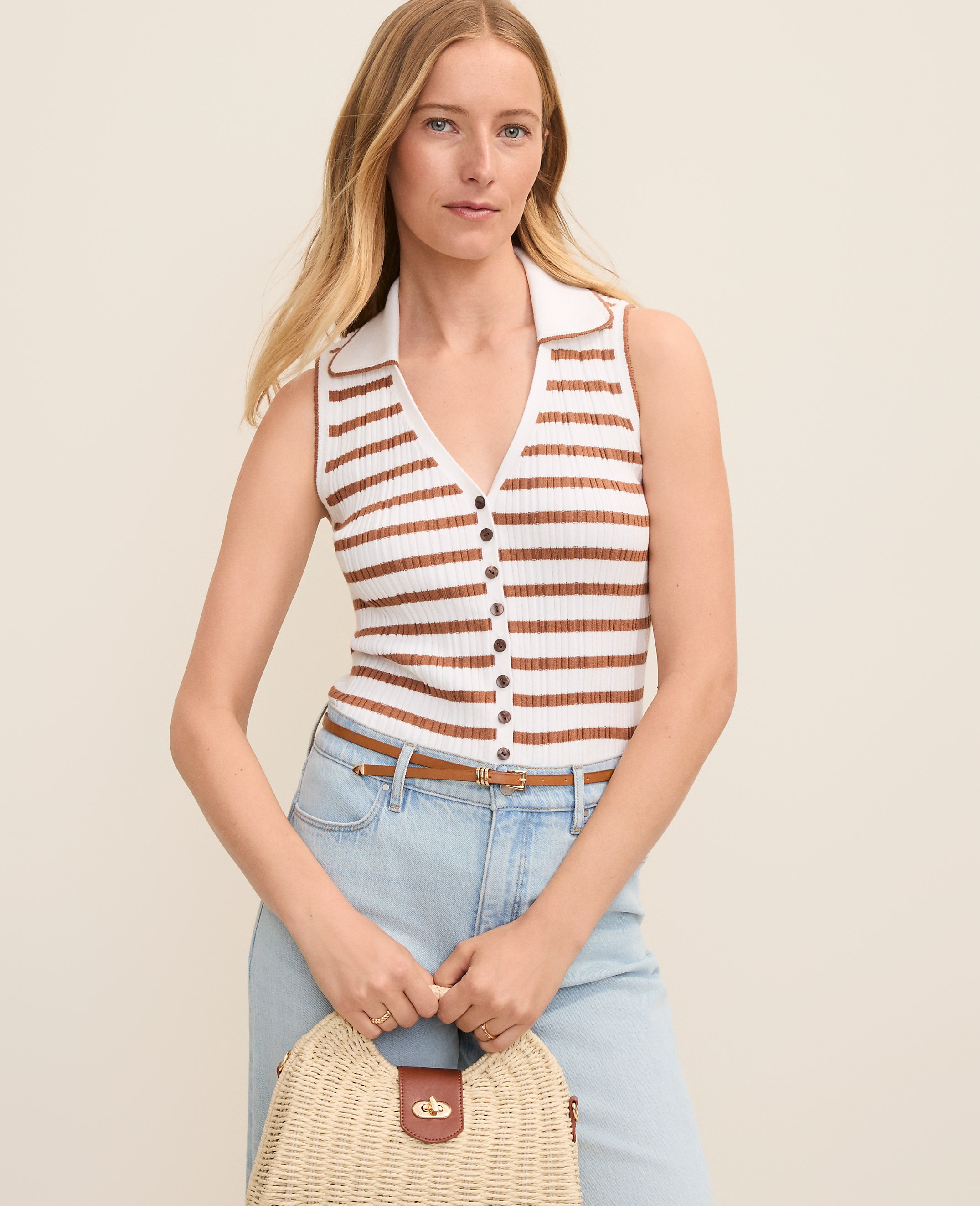 Weekend Striped Sweater Vest