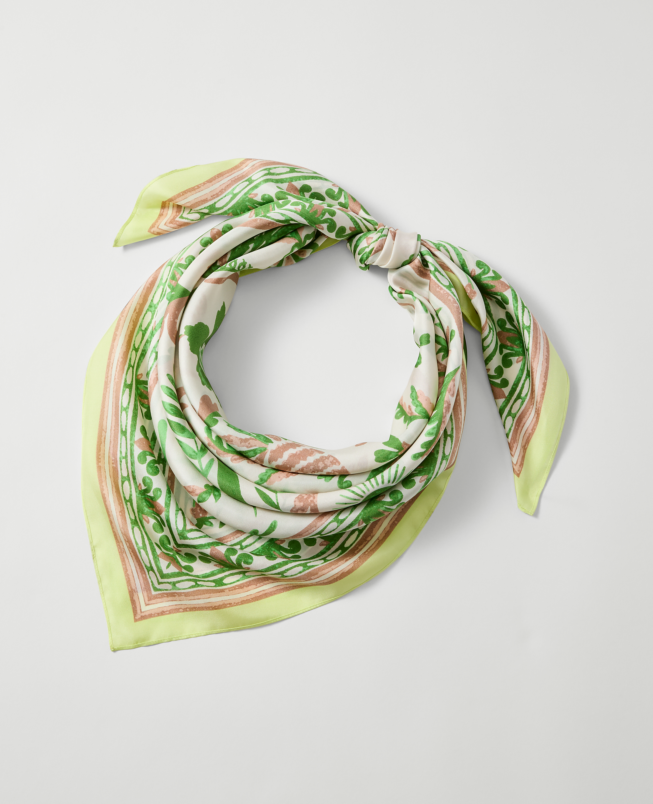 Palm Print Silk Scarf