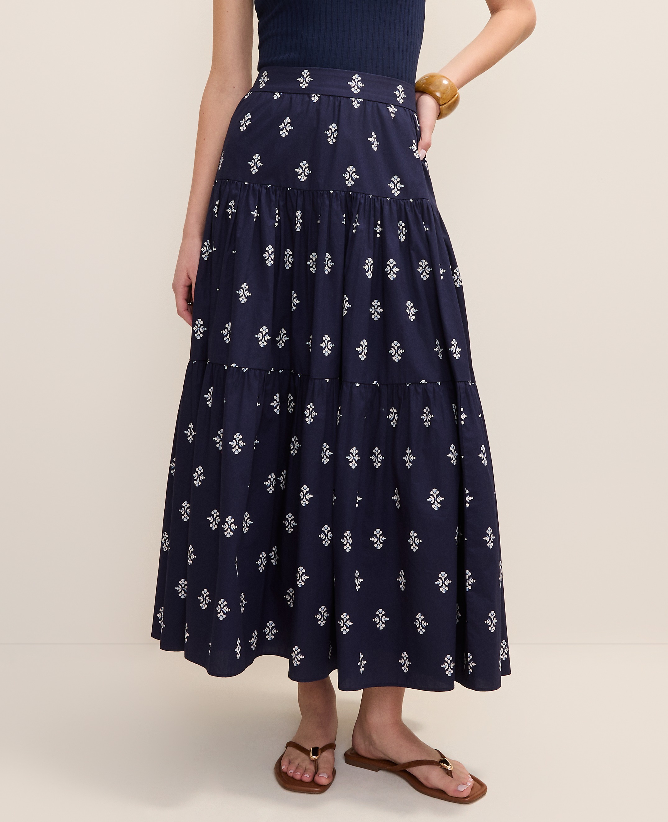 Weekend Geo Print Tiered Full Skirt - thumbnail 3