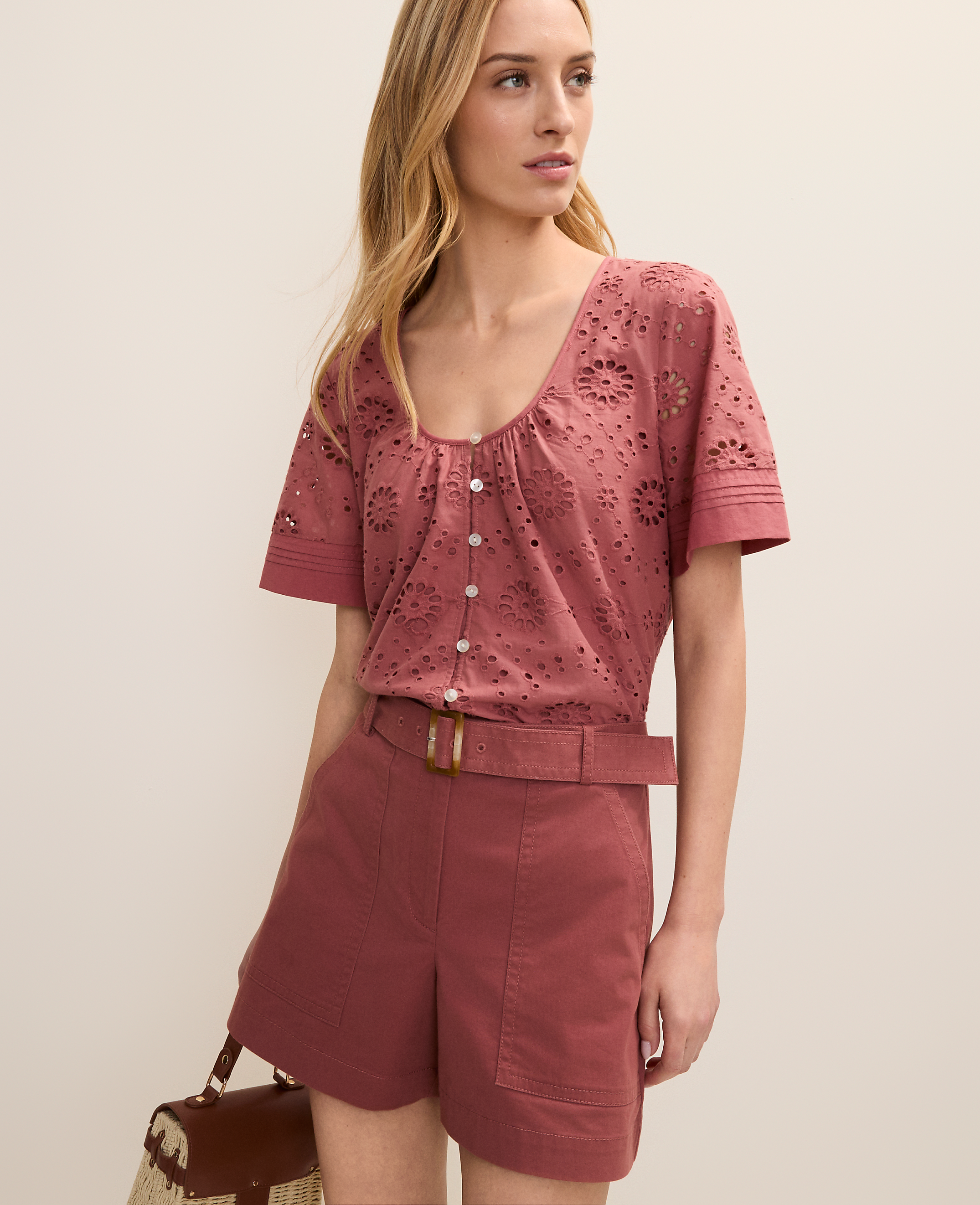 Weekend Eyelet Scoop Neck Blouse