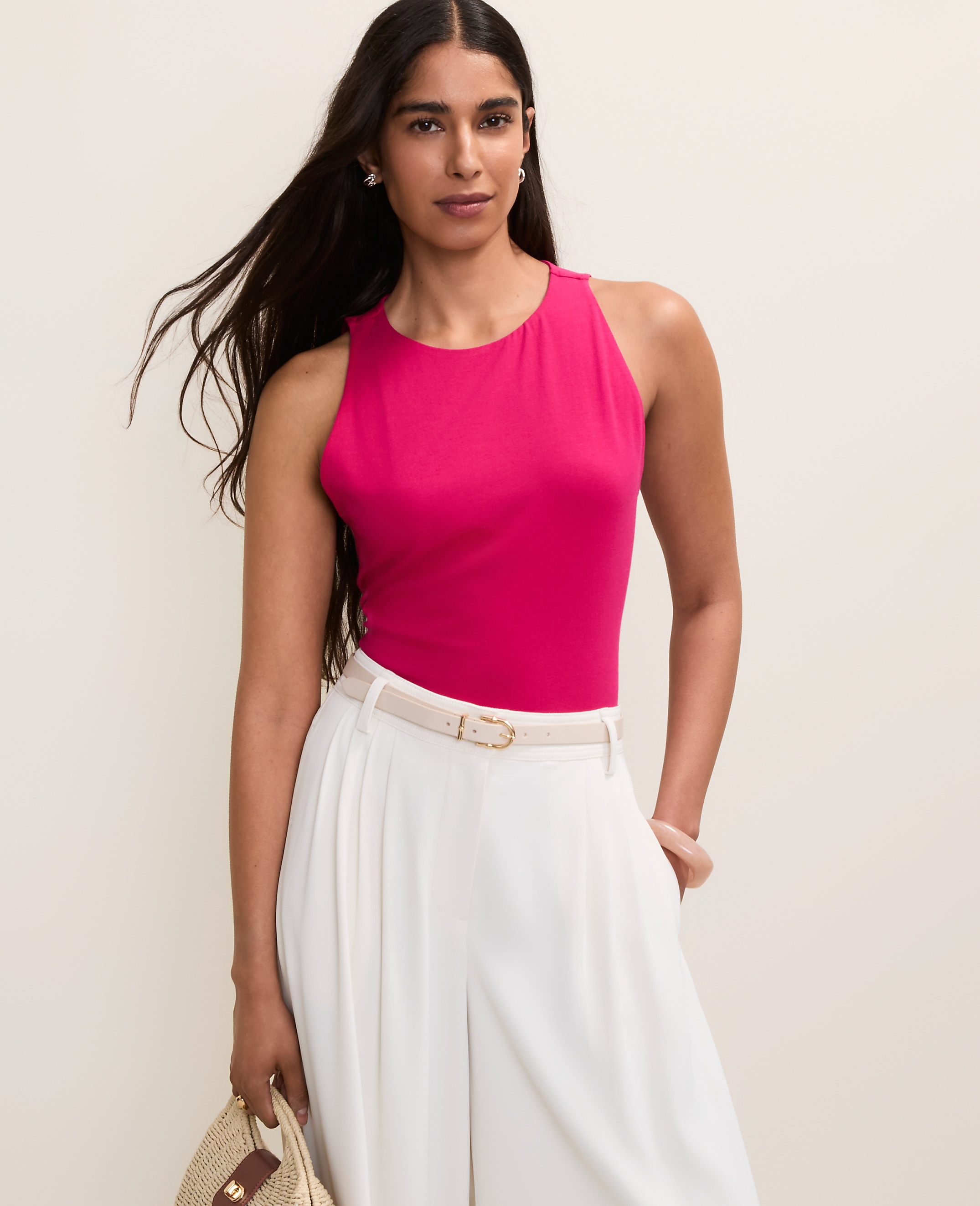 Crew Neck Halter Tank Top