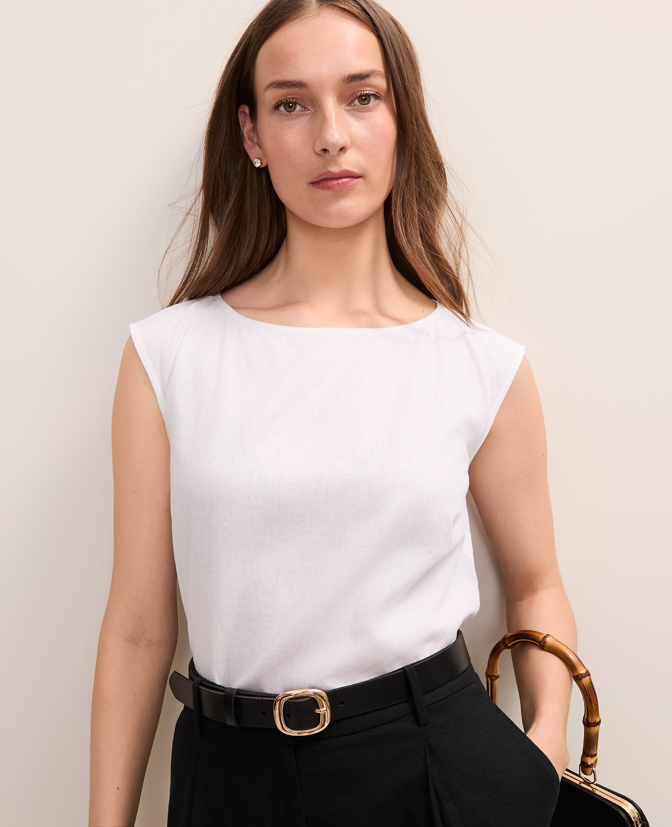 Boatneck Top in Linen Blend