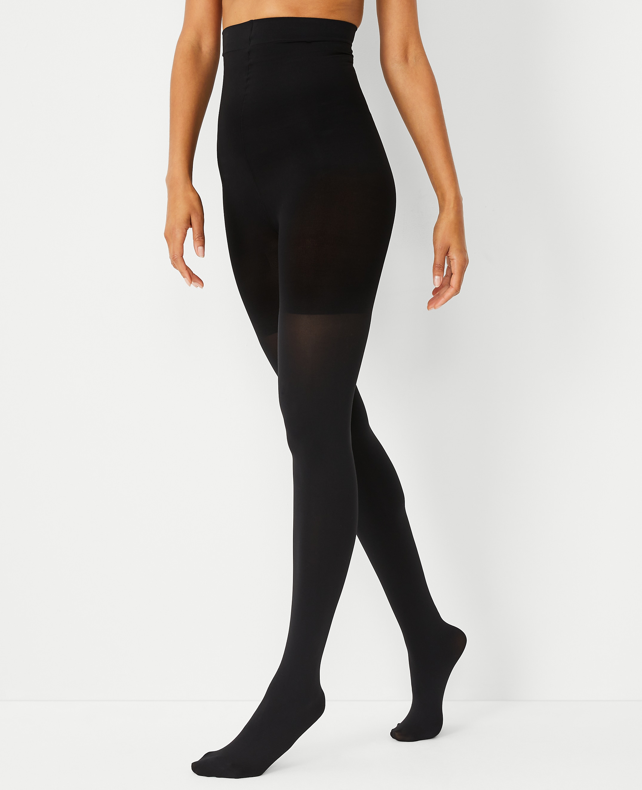 Opaque High Waist Control Top Tights