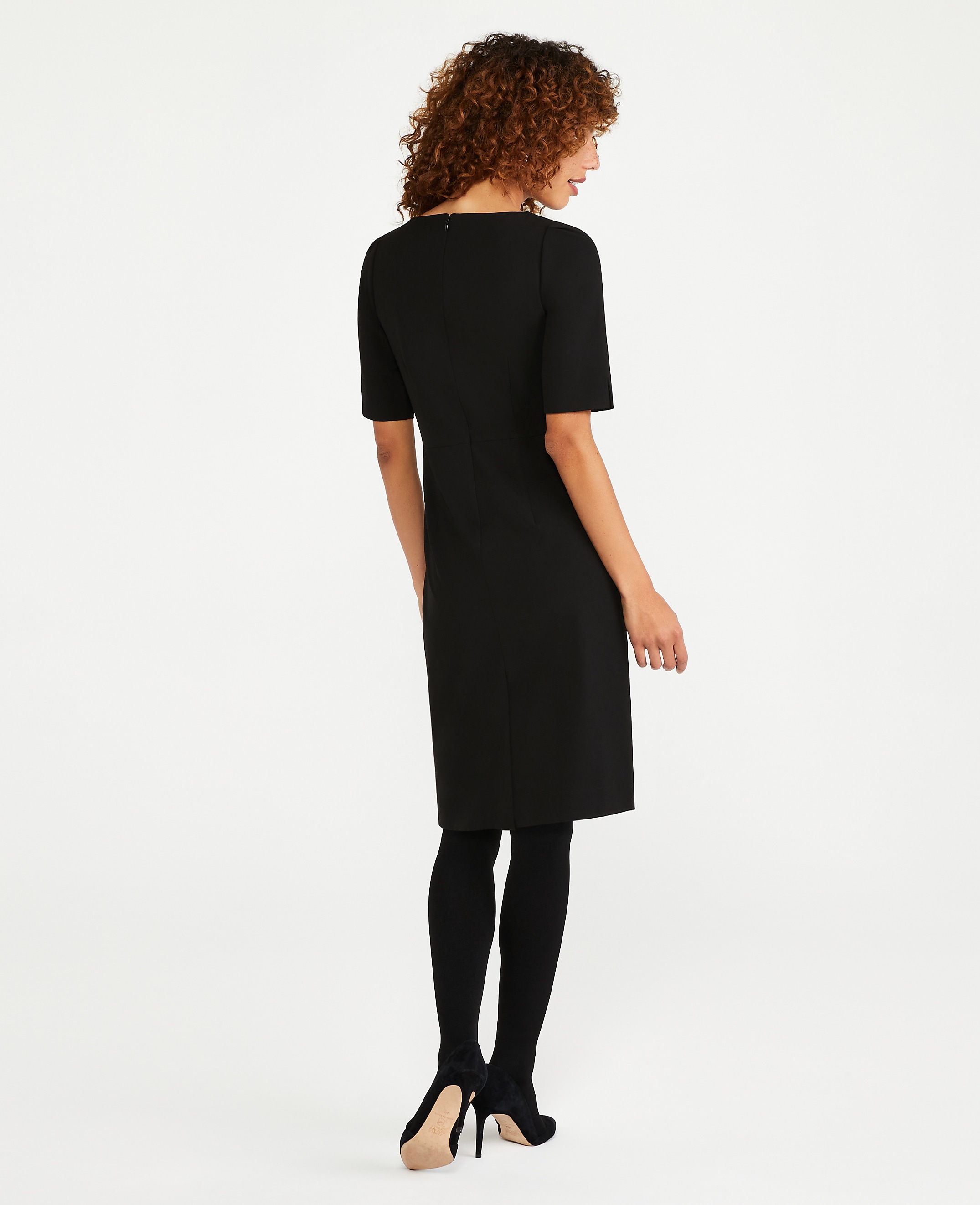 The Square Neck Sheath Dress in Seasonless Stretch - thumbnail 3