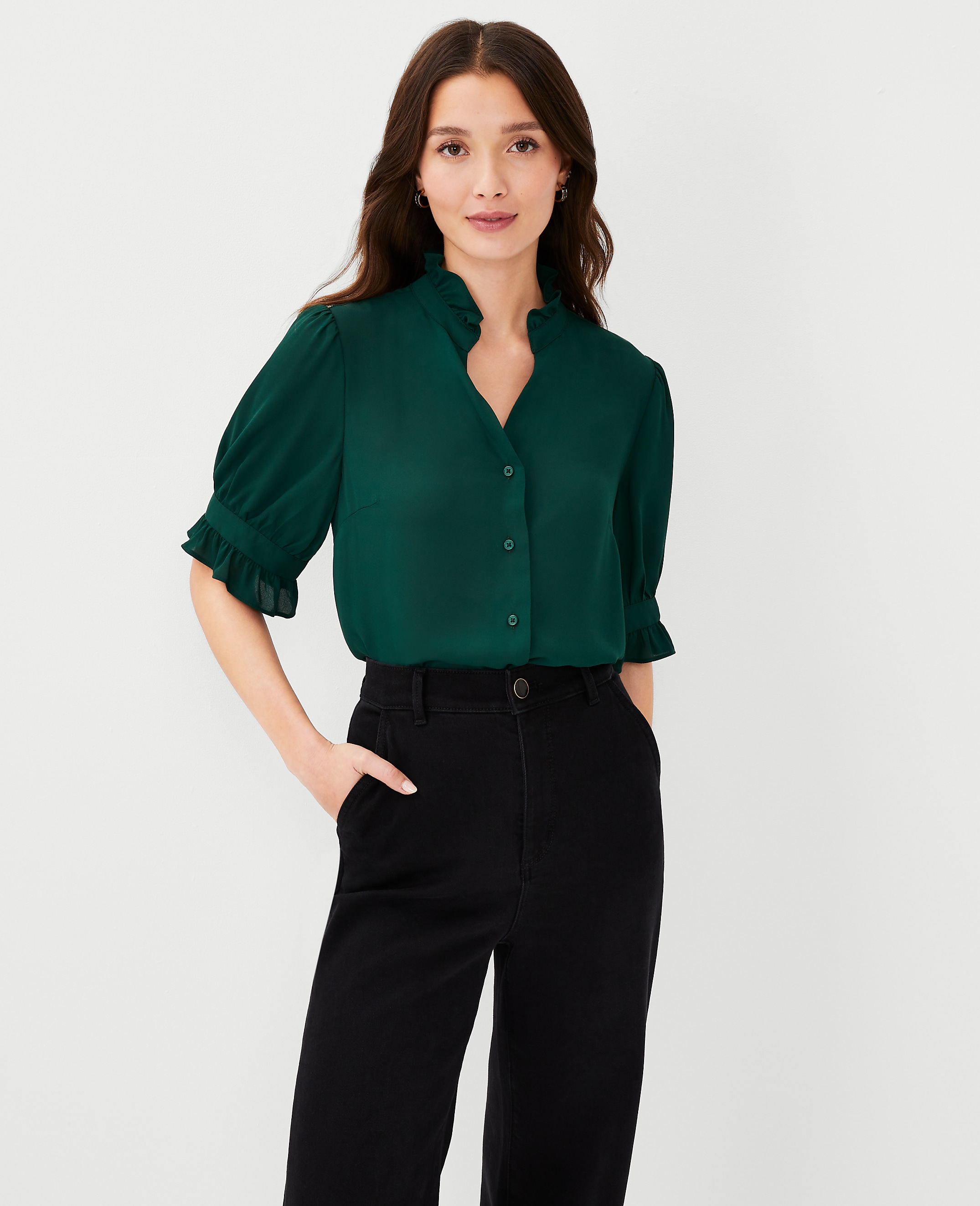 Ruffle Collar Shirt