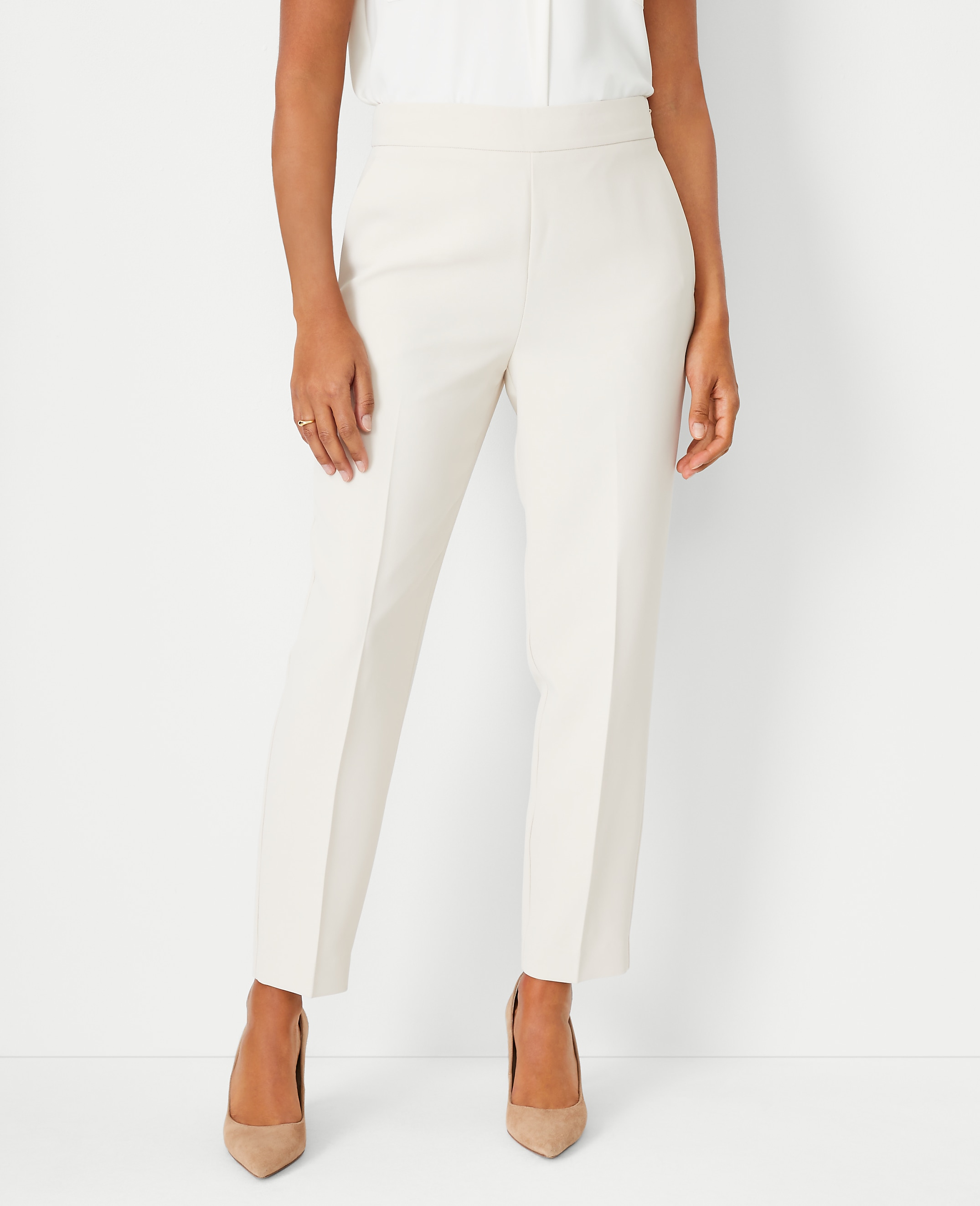The Petite Side Zip Trouser in Fluid Crepe - Curvy Fit