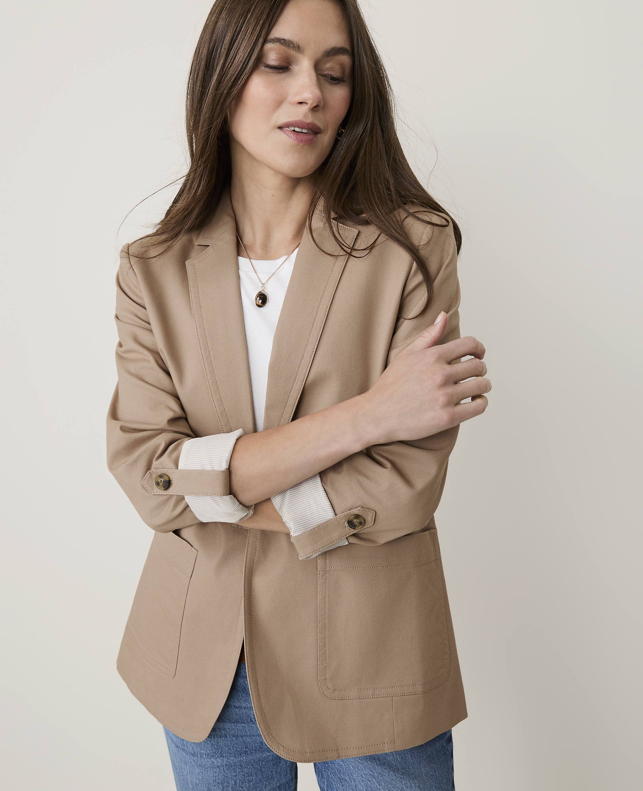 Petite Weekend Roll Sleeve Blazer