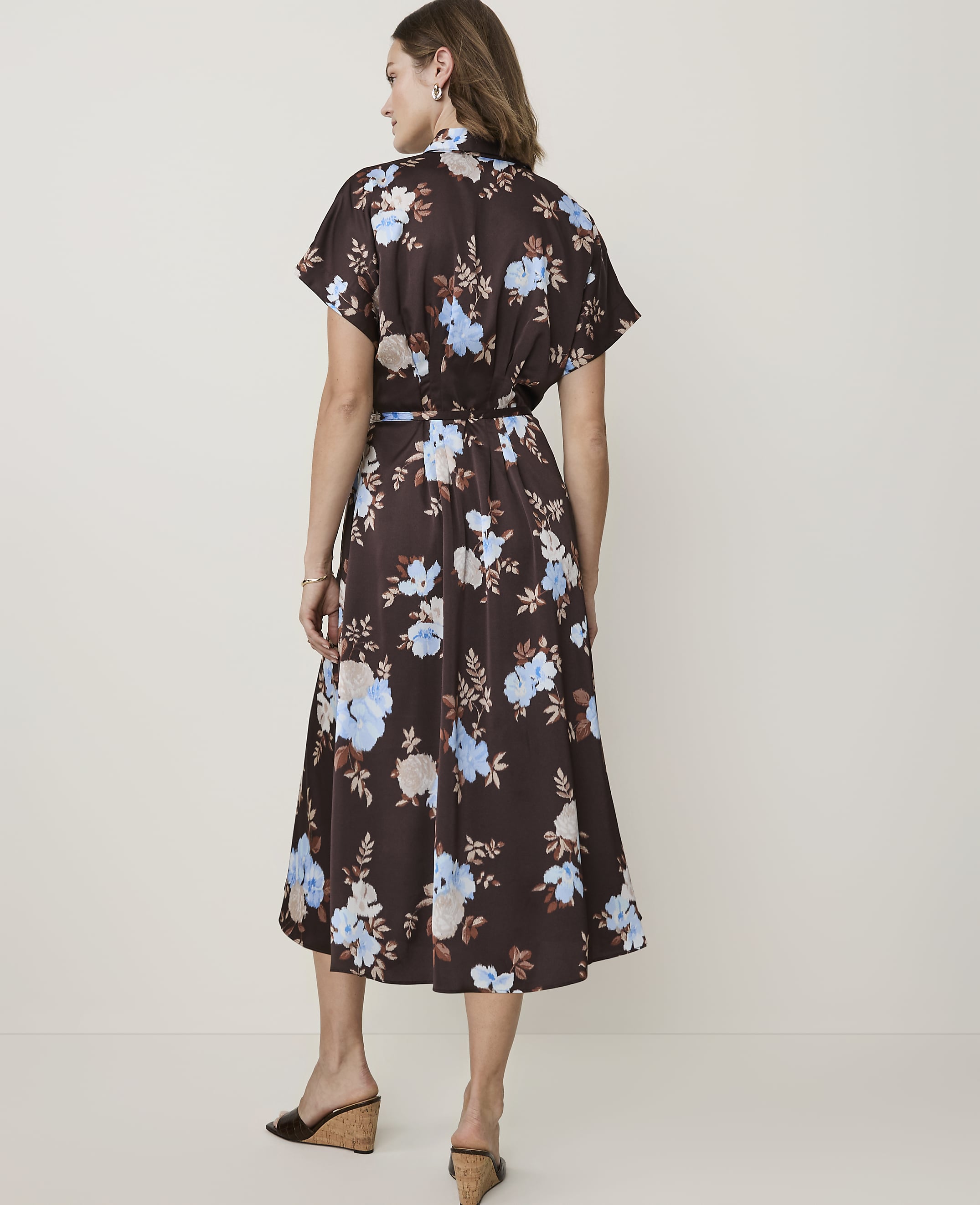 Floral Collared Midi Shirtdress - thumbnail 3