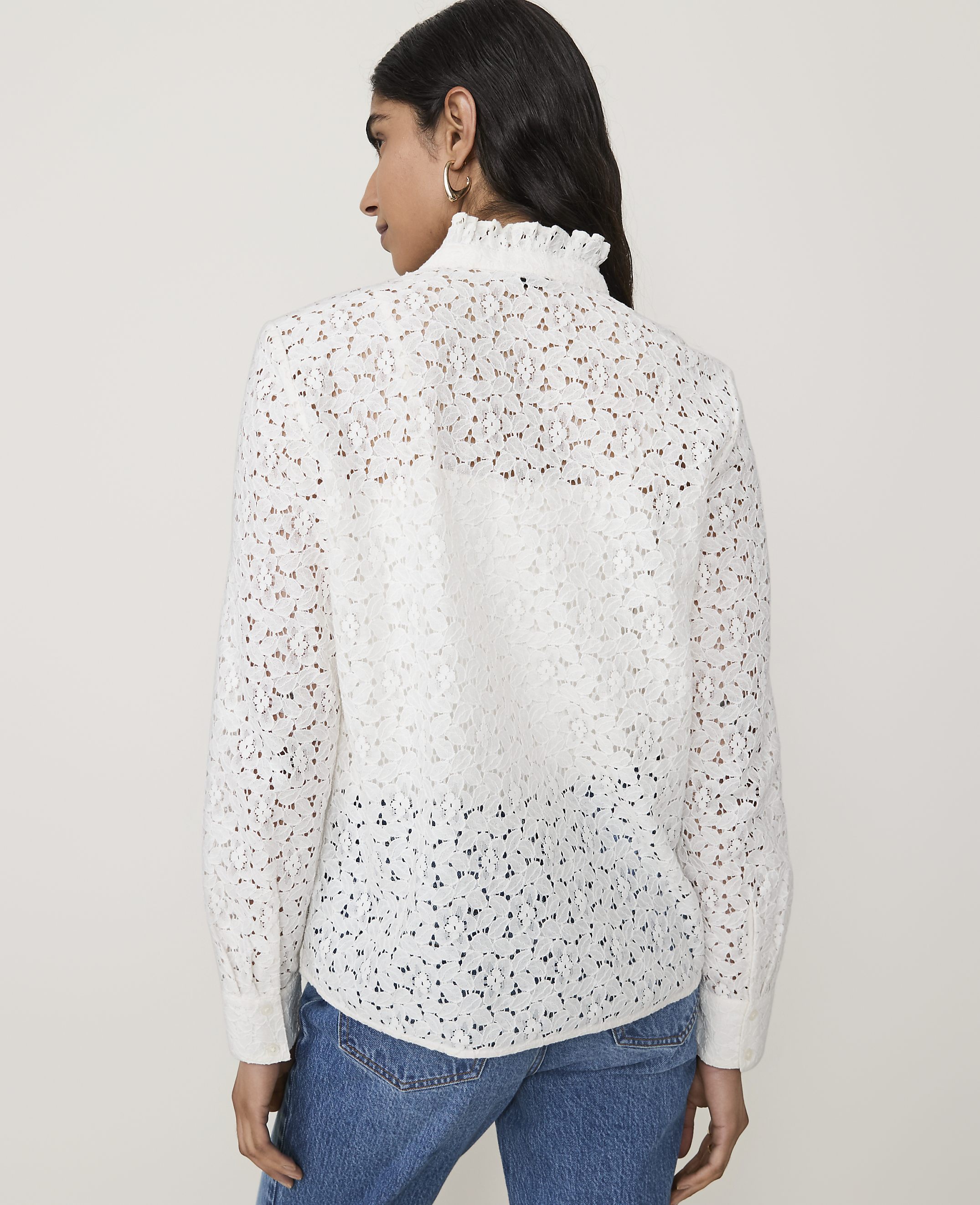 Ruffle Collar Lace Blouse - thumbnail 3