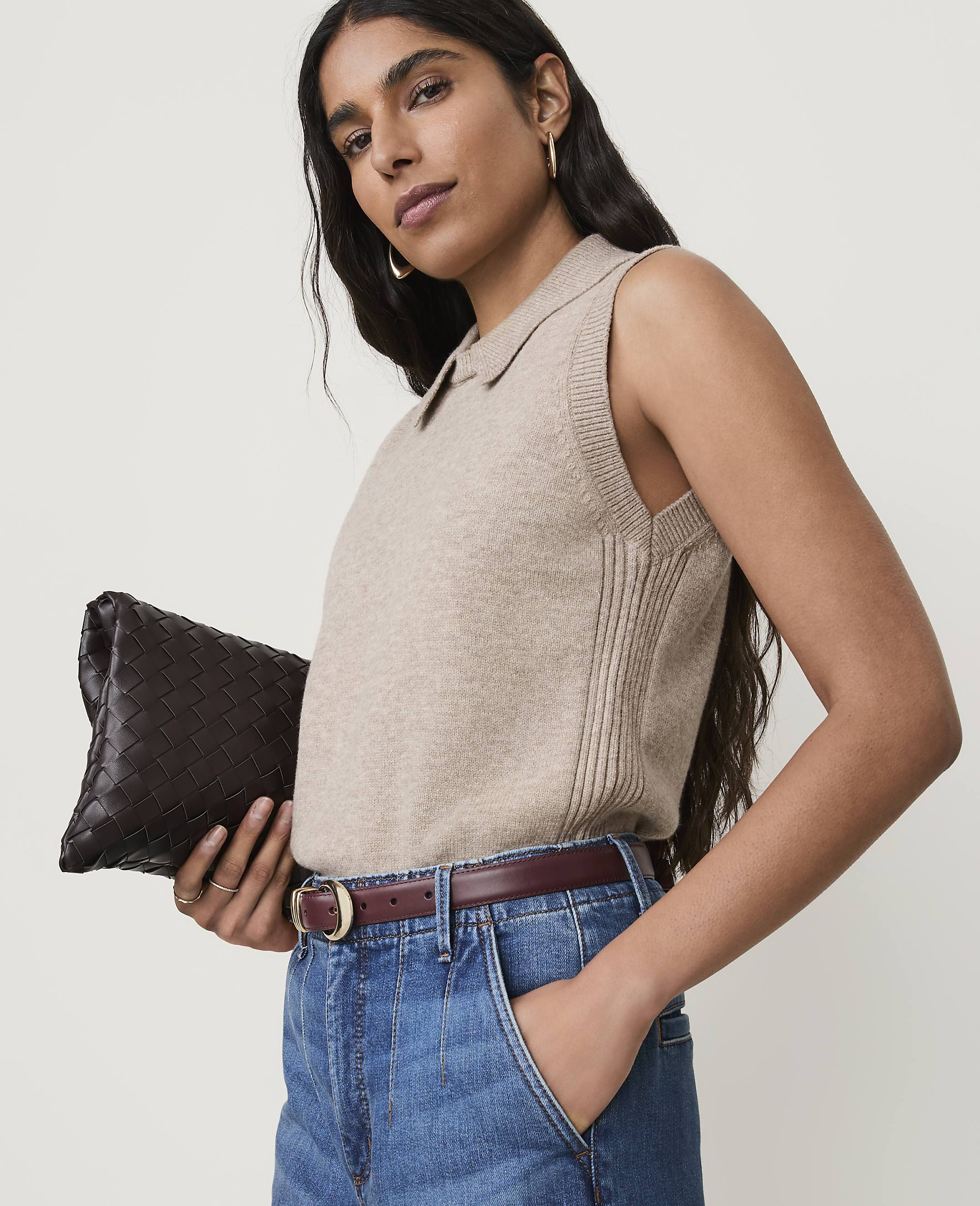 Petite Collared Sweater Vest