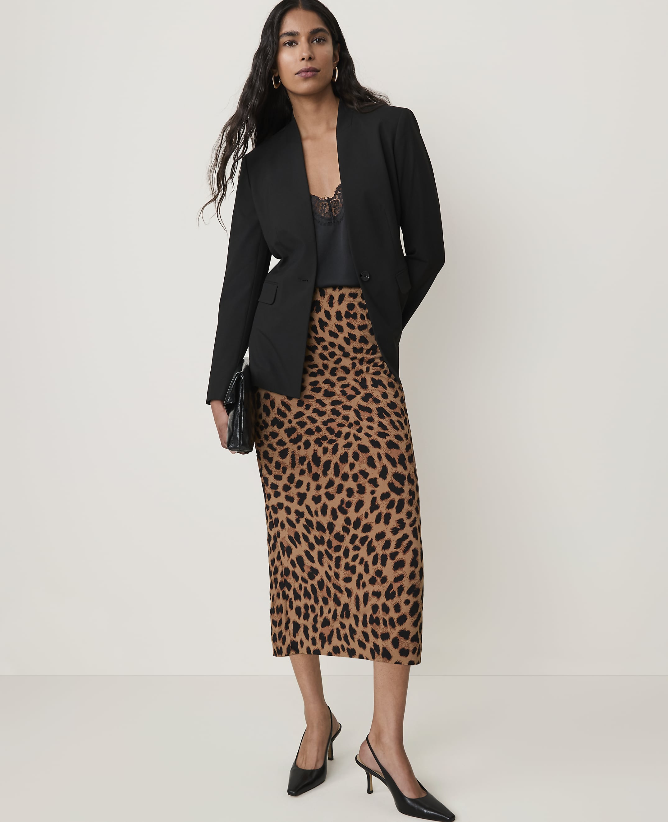 Petite Animal Print Pencil Skirt