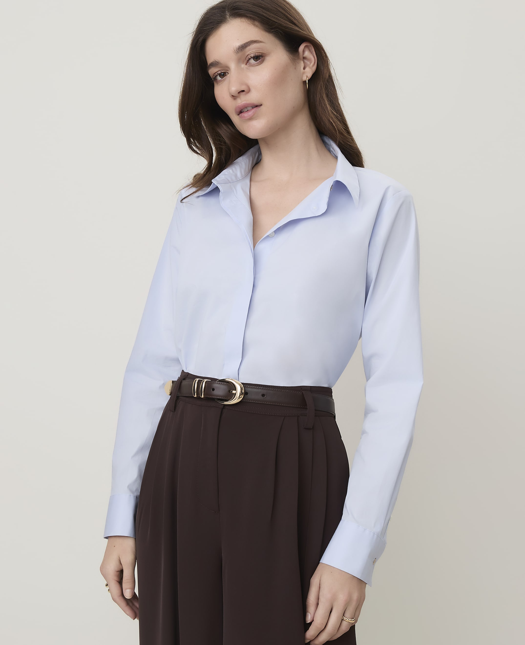 Petite Satin Modern Essential Shirt