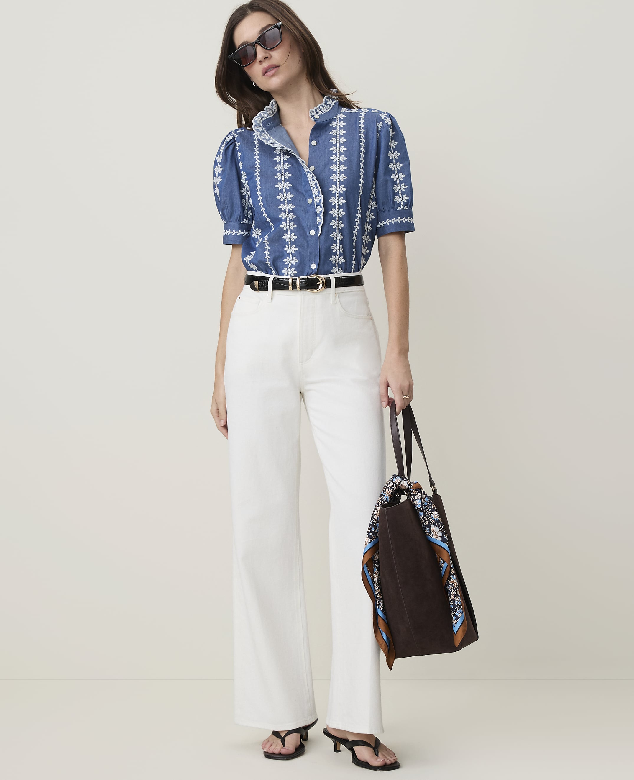 Weekend Embroidered Ruffle Collar Blouse - thumbnail 4