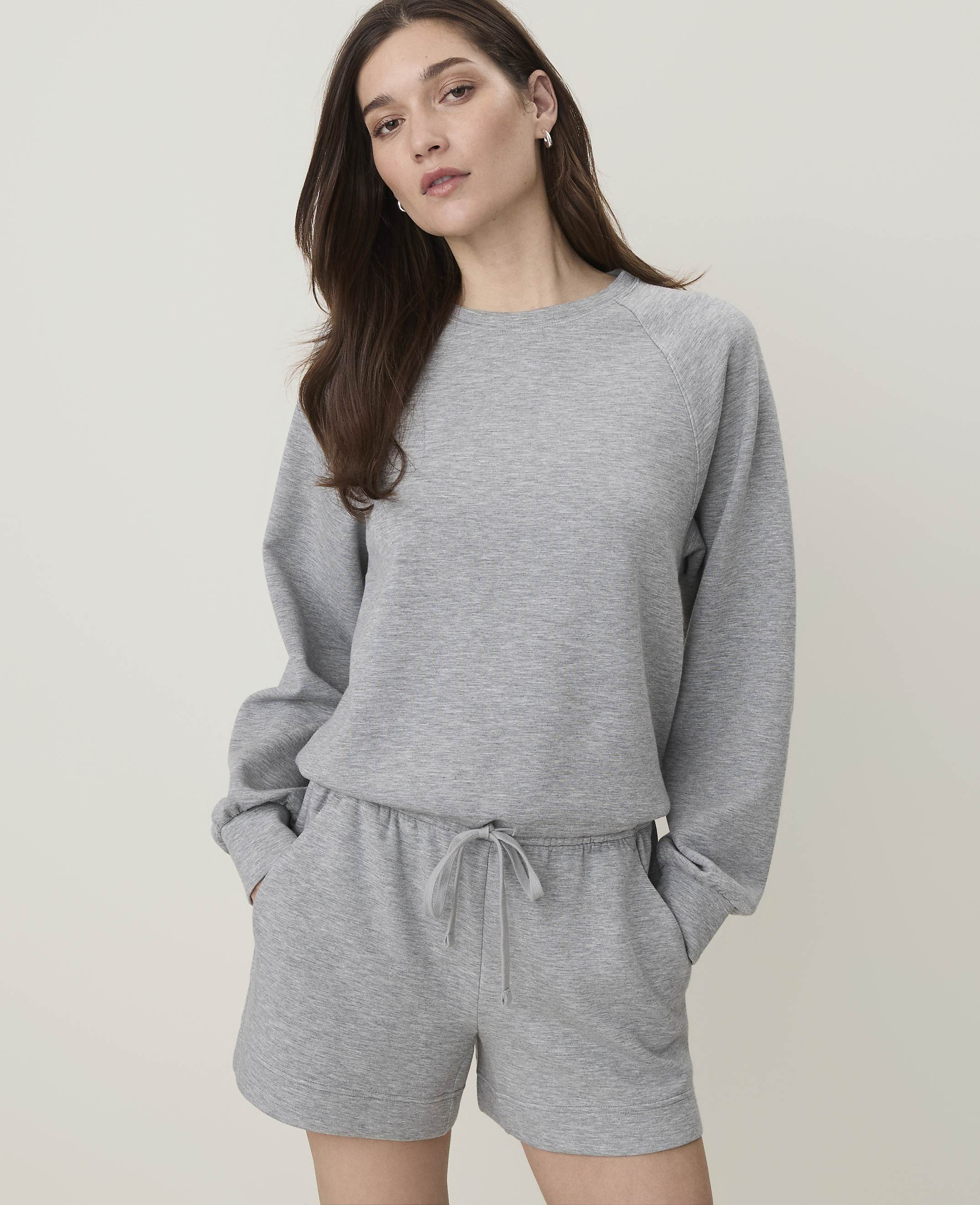 Petite Drawstring Crew Neck Sweatshirt in CloudPlush