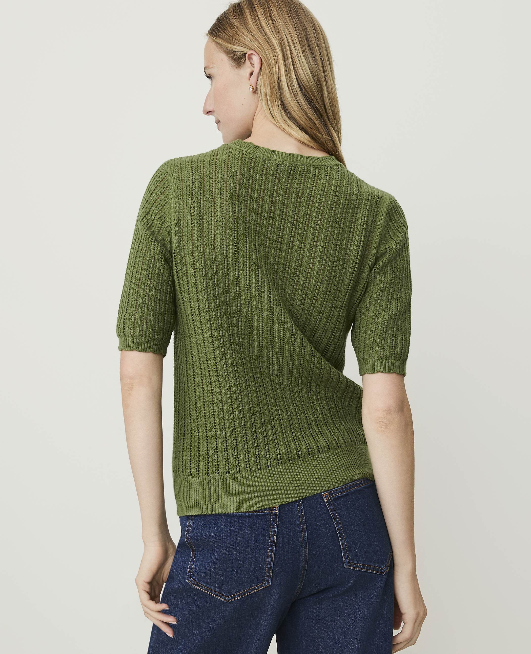 Weekend Pointelle Trim Sweater - thumbnail 3