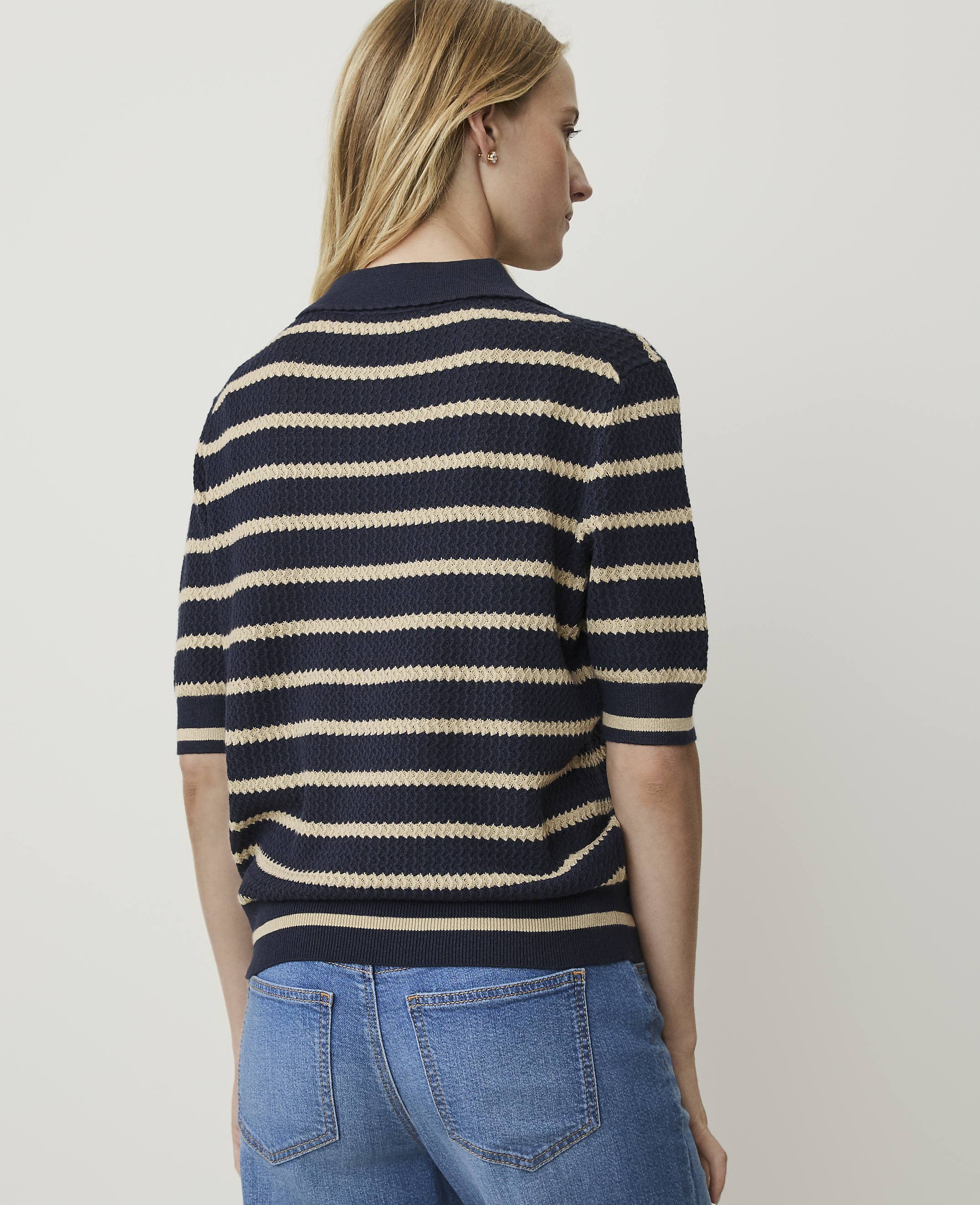 Weekend Striped Henley Sweater - thumbnail 3